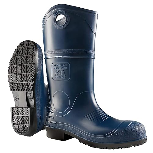 Dunlop 8908603 Durapro - Botas con puntera de acero de seguridad, material de PVC de polimezcla 100% impermeable, cómodas plantillas energizantes