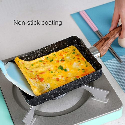 Miniatura 6 de Hapivida Sartén japonesa para tortillas sartén japonesa antiadherente para huevos Tamagoyaki sartén rectangular para huevos práctica sartén para