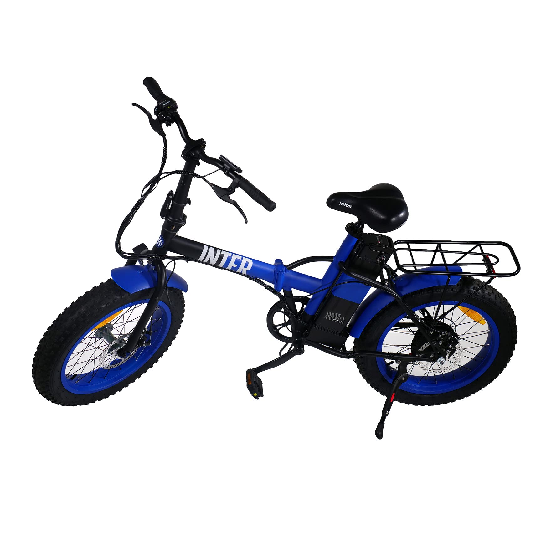 Nilox - E-Bike X8 Inter, Bici Elettrica con Pedalata Assistita, Motore Brushless High Speed da 36V, 250W e Batteria Removibile LG da 36 V - 10.4 Ah, Gomme Fat da 20" x 4”e Doppio Freno a Disco