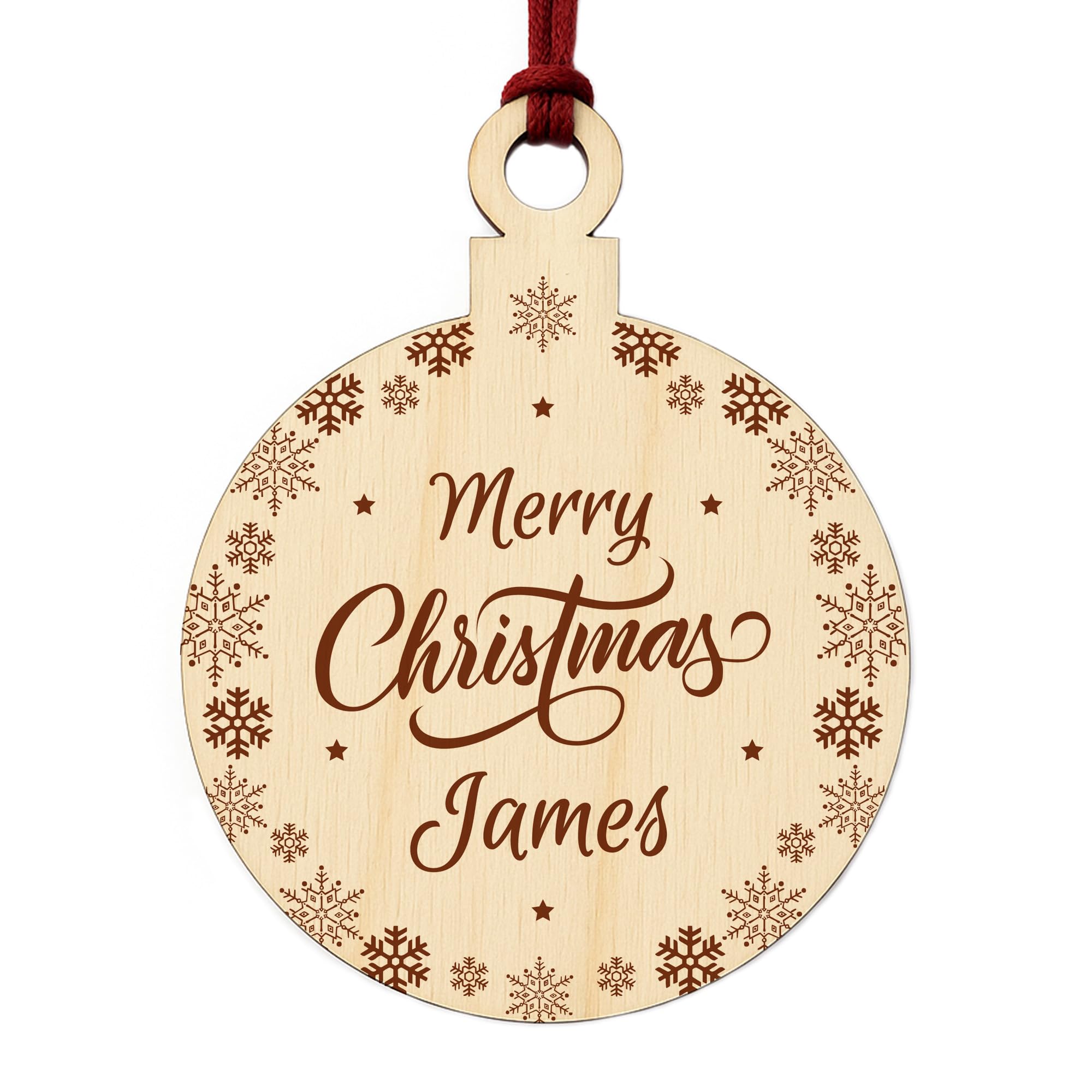 Red Ocean Personalised Christmas Bauble Son Daughter Xmas Tree Decoration For Couples Or Families
