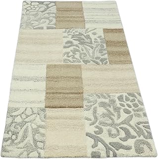 Teppich 100% Natur Wolle Ungfärbt Nepal Handgefertigt Orientteppich 90x160 HT330