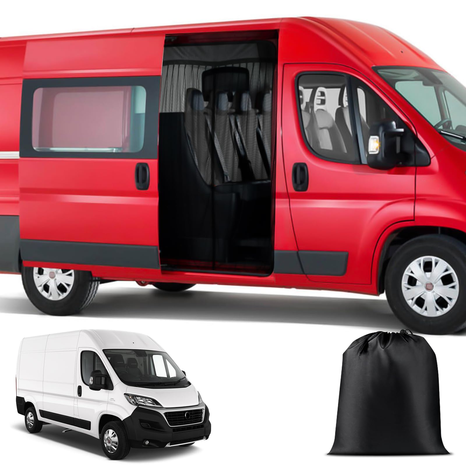 ZWPARTS Moustiquaire Magnétique Personnalisée pour Fiat Ducato/Peugeot Boxer/Citroen Relay X250/X290 H2 et L2 L3 L4 2006-2024 pour Porte Latérale, Moustiquaire pour Van pour Porte Latérale