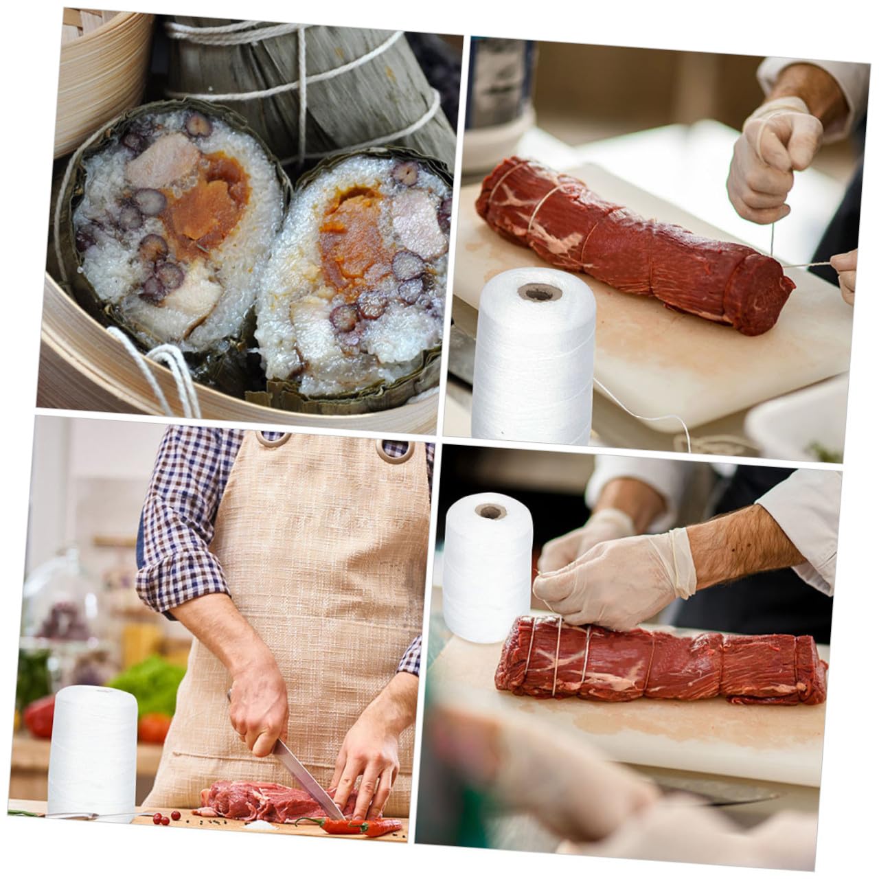 Ficelle Alimentaire Coton Blanche 1mm, Rouleau pour Saucisses et Jambon