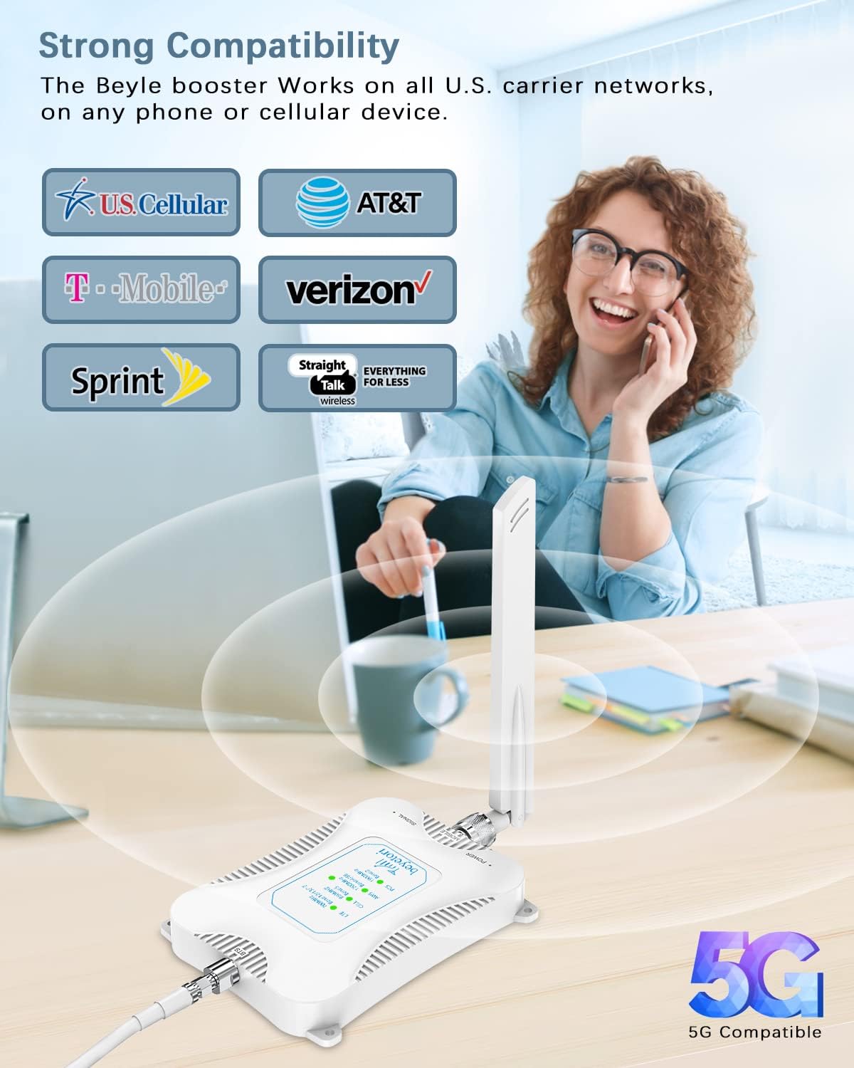 cell phone signal booster for home office up to 5000 sq ft boost 5g 4g lte data volte for all u s carriers verizon att t mobile sprint more