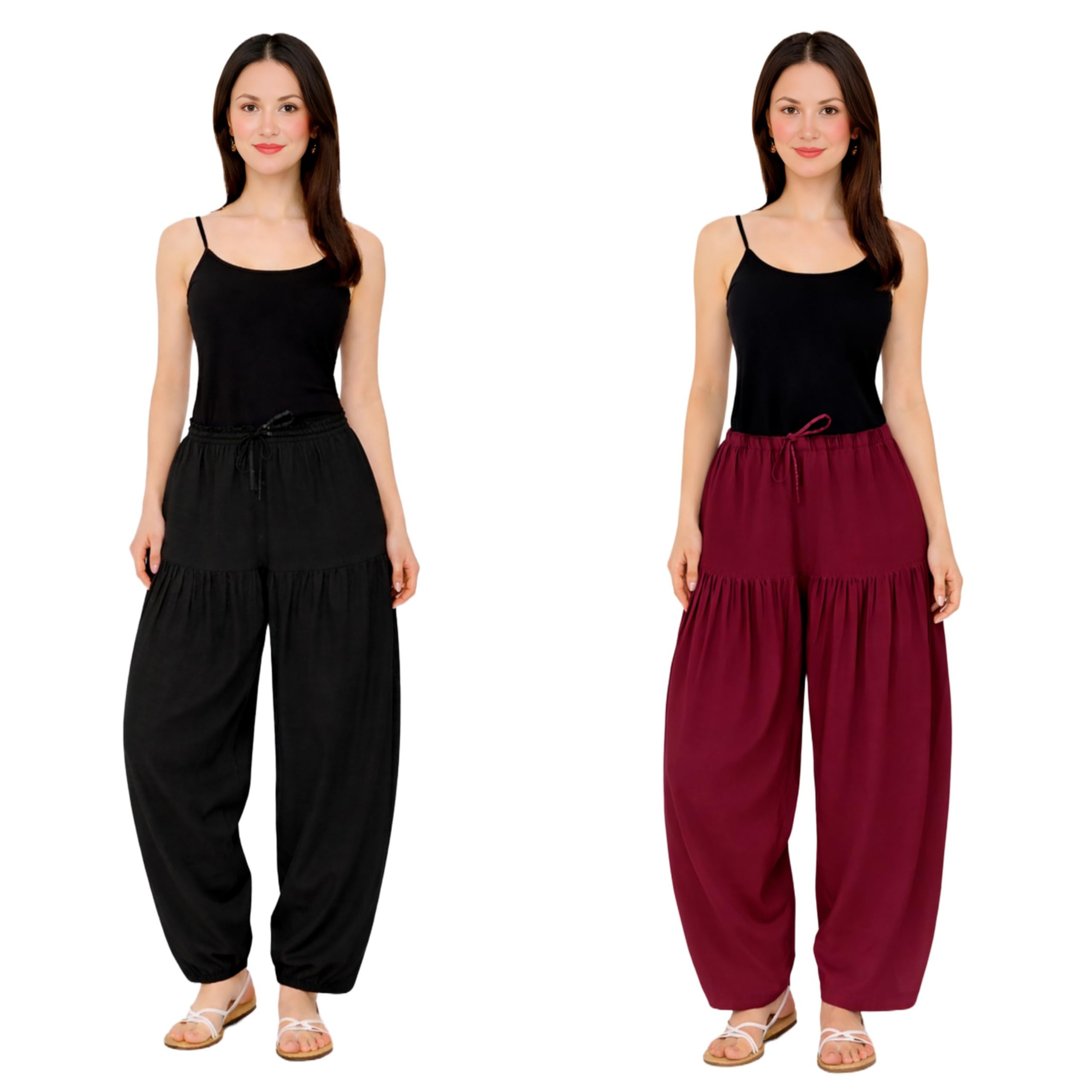 abrav Woman's Plain Cotton Patiala Salwar Combo of 2 (Free Size) - Patiala Pants for Women-picture-22