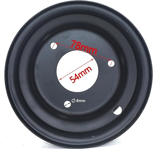 Miniatura 3 de Llanta de rueda de 6 pulgadas con 3 agujeros que se adapta a la mayoría de Go Kart, ATV, cortacésped 145/70-6 de 110-125 cc (negro)