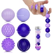 Silicone Magnetic Balls, Fidget Toys, 6-Pack Stress Relief Toys for Adults, Teens, Sensory Toy for Fingers Hands, Quiet Office Desk Toys with Textures, Magnet Fidget Fun Gift (Purple)