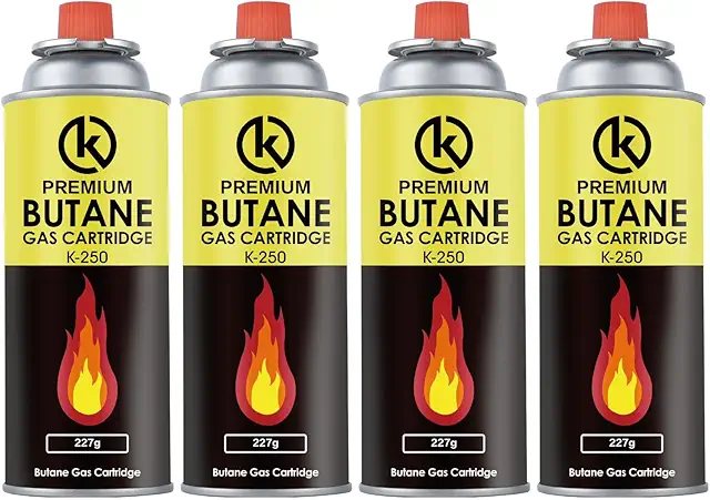 Pack de 4 Cartuchos K-250 Gas Butano para Hornillos de Camping