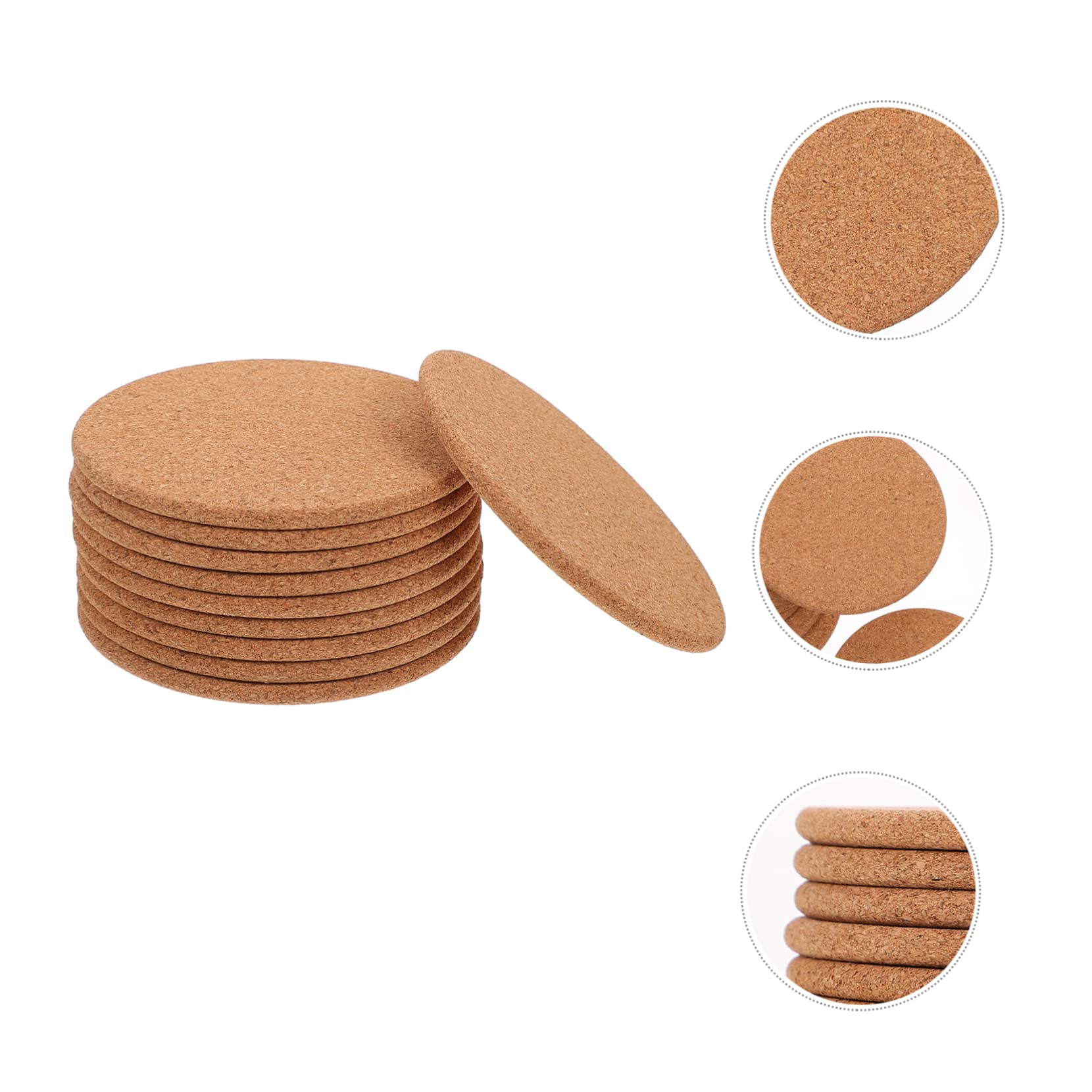 TOPBATHY Rond en Liège 30 Pièces sous-Verres Isolants Dessous De Verre en Liège Dessous De Verre Rond sous- en sous-Verres Résistants à La Chaleur Sets De Table en Bambou