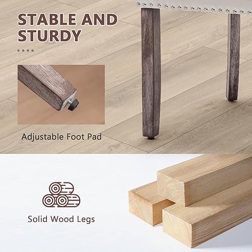 Miniatura 7 de Juego de 4 sillas de comedor de terciopelo, sillas de comedor tapizadas con ribete con tachuelas y tirador de anillo, sillas con respaldo alado con