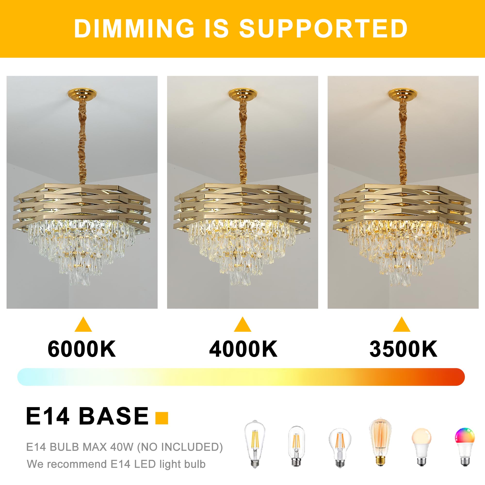 Moderno Lampadario Di Cristallo Oro Lampadari Rotondi Da 60 Cm Per Sala Da Pranzo K9 Lampadari A Sospensione A Soffitto A 5 Livelli Lampadario Grande Da Incasso Per Soggiorno Ingresso Foyer