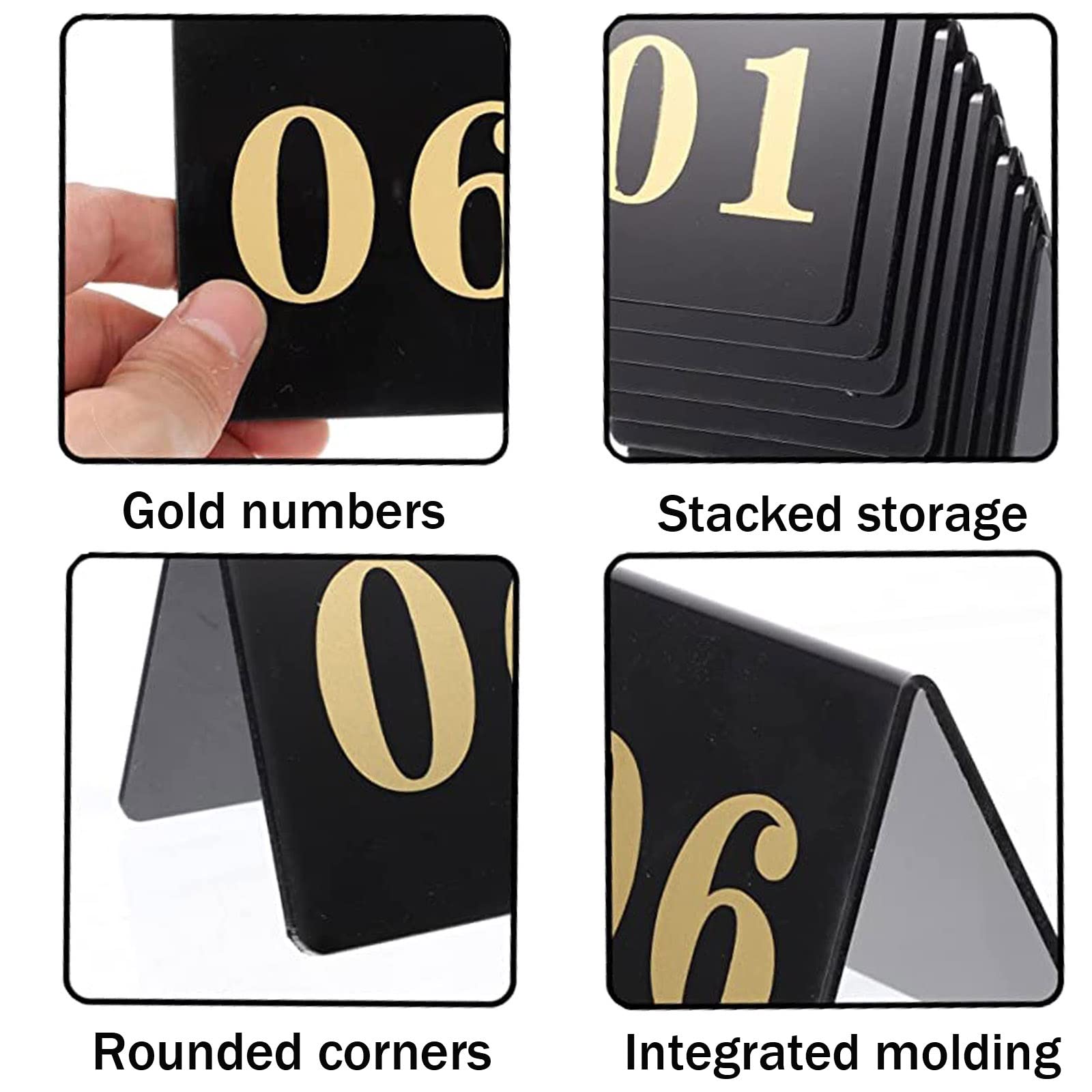 Números De Mesa Tipo Carpa Para Restaurantes Y Cafeterías, Tarjetas Apilables Para Números De Mesa, Placa De Mesa De Doble Cara, Para Guiar A Los Comensales A Sus Asiento,45682-80*80mm(3*3inch)