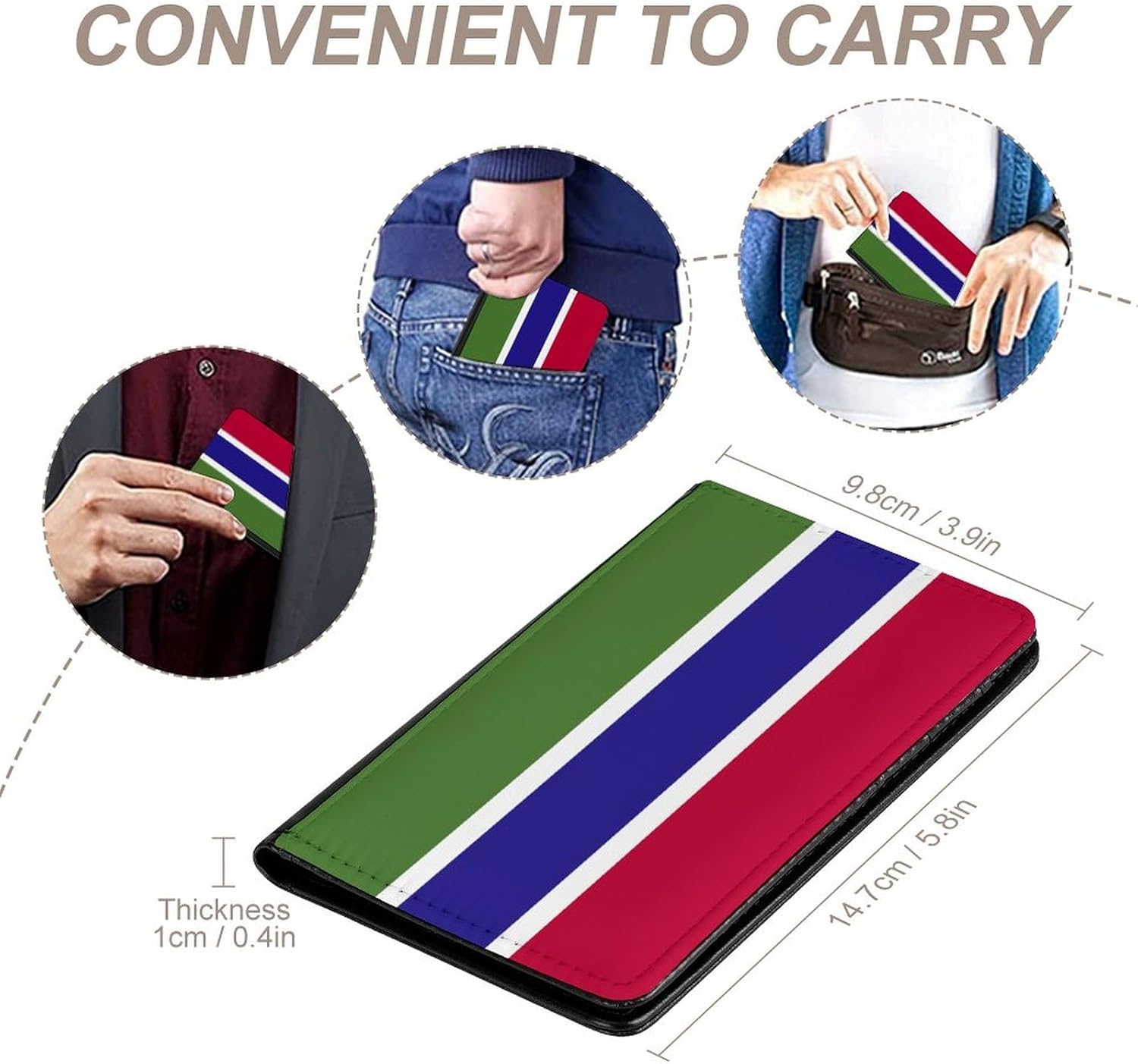 Gambia Flag Passport Card Holder Wallet Cover Case for Passport Slim Travel Accessories Travel Bag for Women Men
