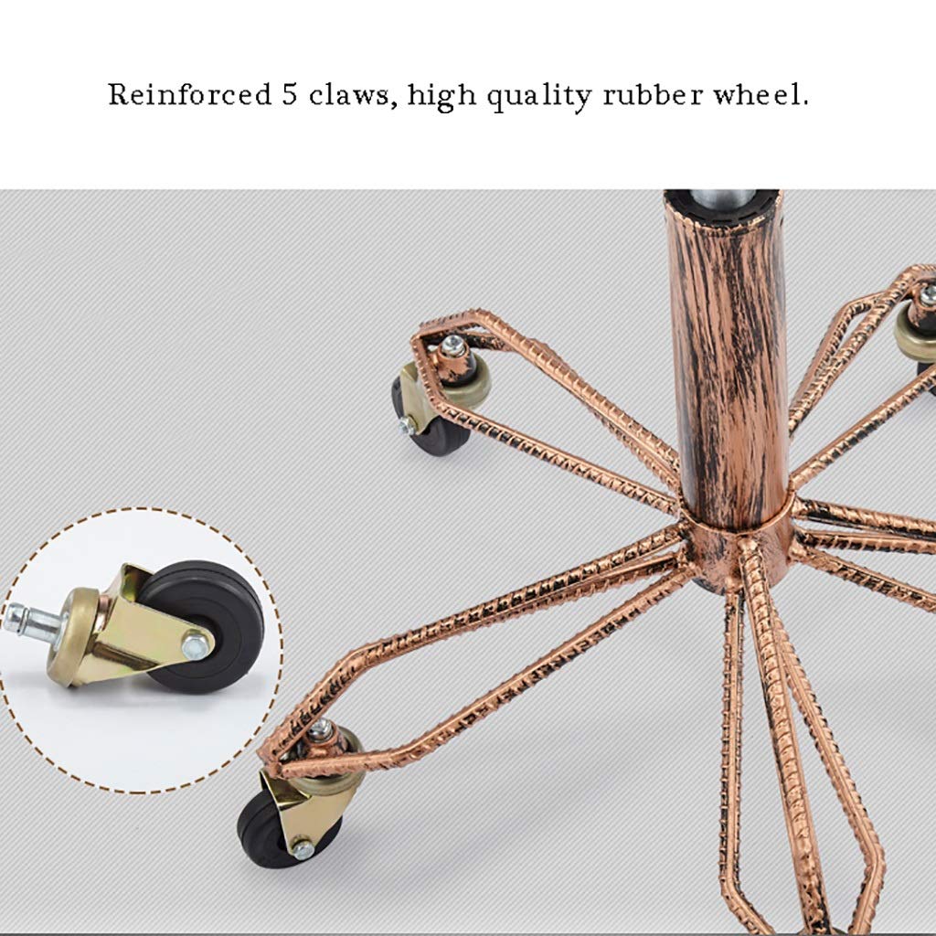 auf Rädern, robust, verstellbar, rund, rollend, hydraulisch, für Werkstatt, Gitarre, Labor, Tattoo, Werkbank, medizinischer Verstellbarer Drehstuhl (Farbe: Braun) Present