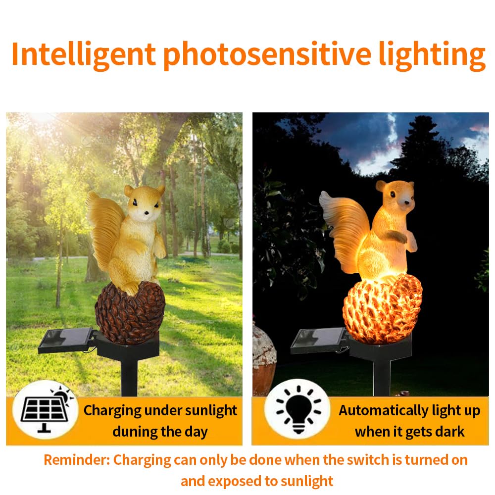 YZYOE Solar Energy Pinecone Squirrel Light - Image 2