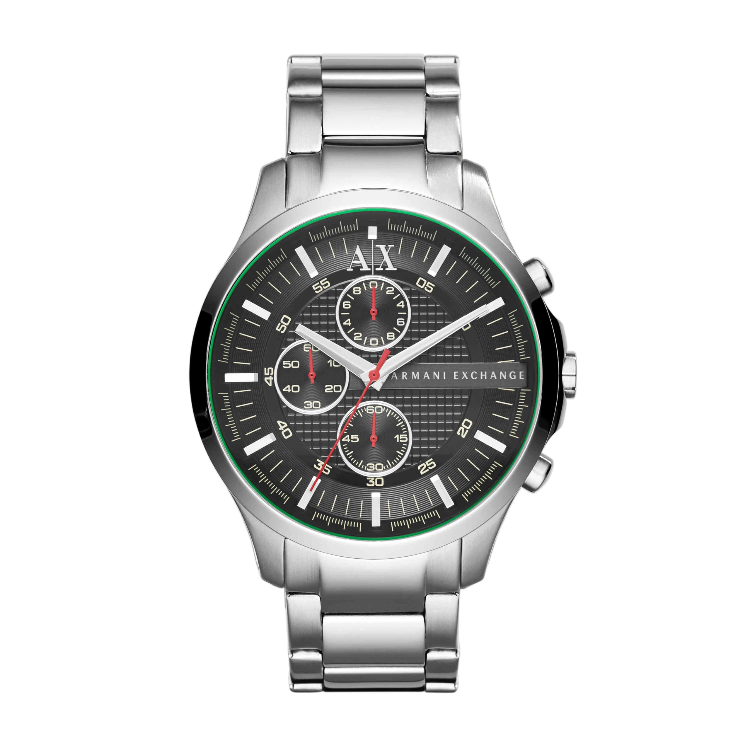 Armani Exchange Orologio per uomo, Movimento cronografo al quarzo e cassa da 46 mm con cinturino in acciaio