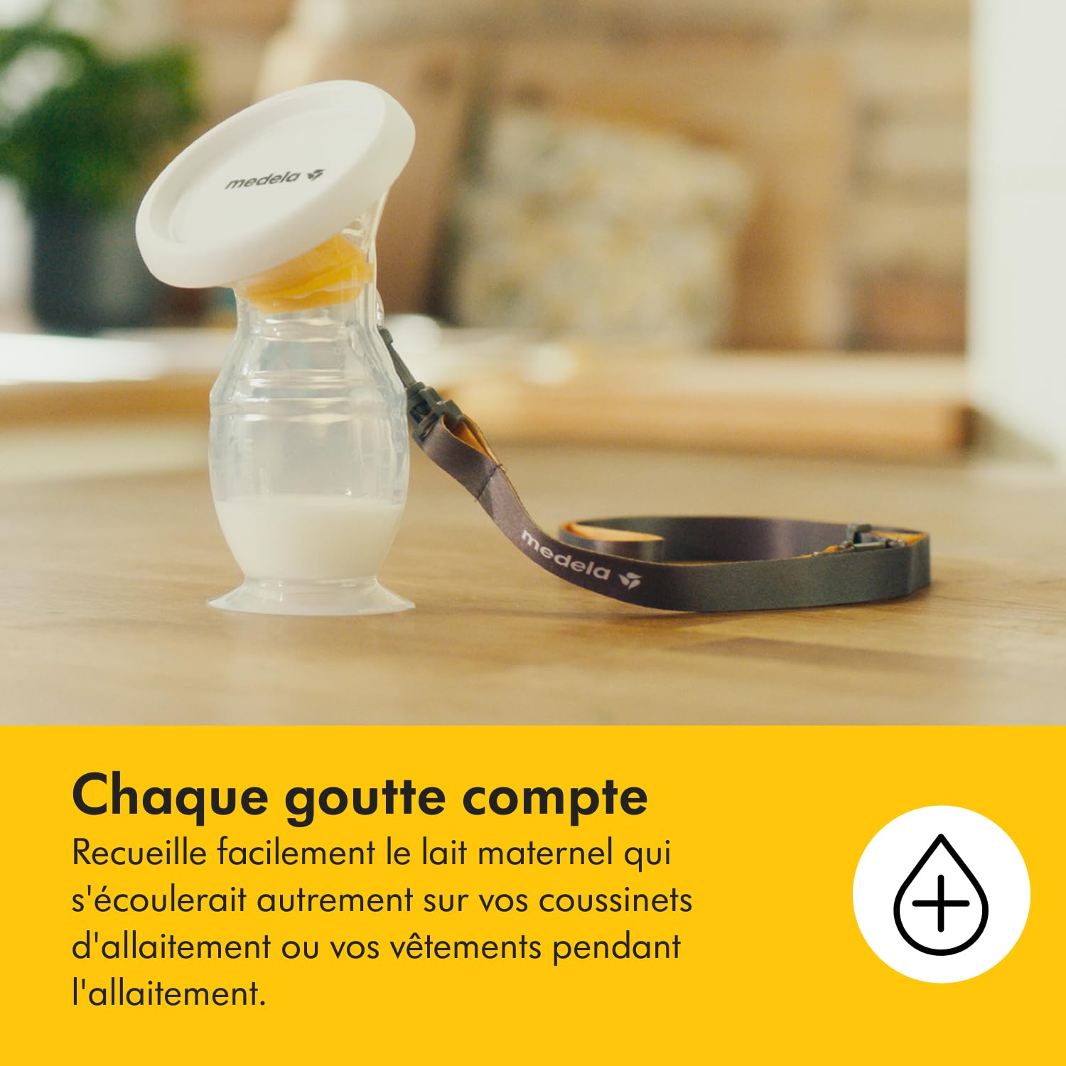 Medela recueil lait maternel en silicone pour les mères qui allaitent, économiseur de lait avec une base à ventouse et un couvercle pour le stockage, conçu pour l'allaitement quotidien