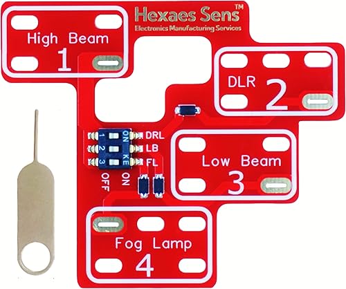 Hexaes Sens Customizable 6 high Mod ＆ 8 high Mod for 2003-2007 Chevy Silverado & Sierra 1500/2500/3500 Classic | Low Beams DRL Fog Lights Stay On with High Beams | Plug & Play Installation.(Red)