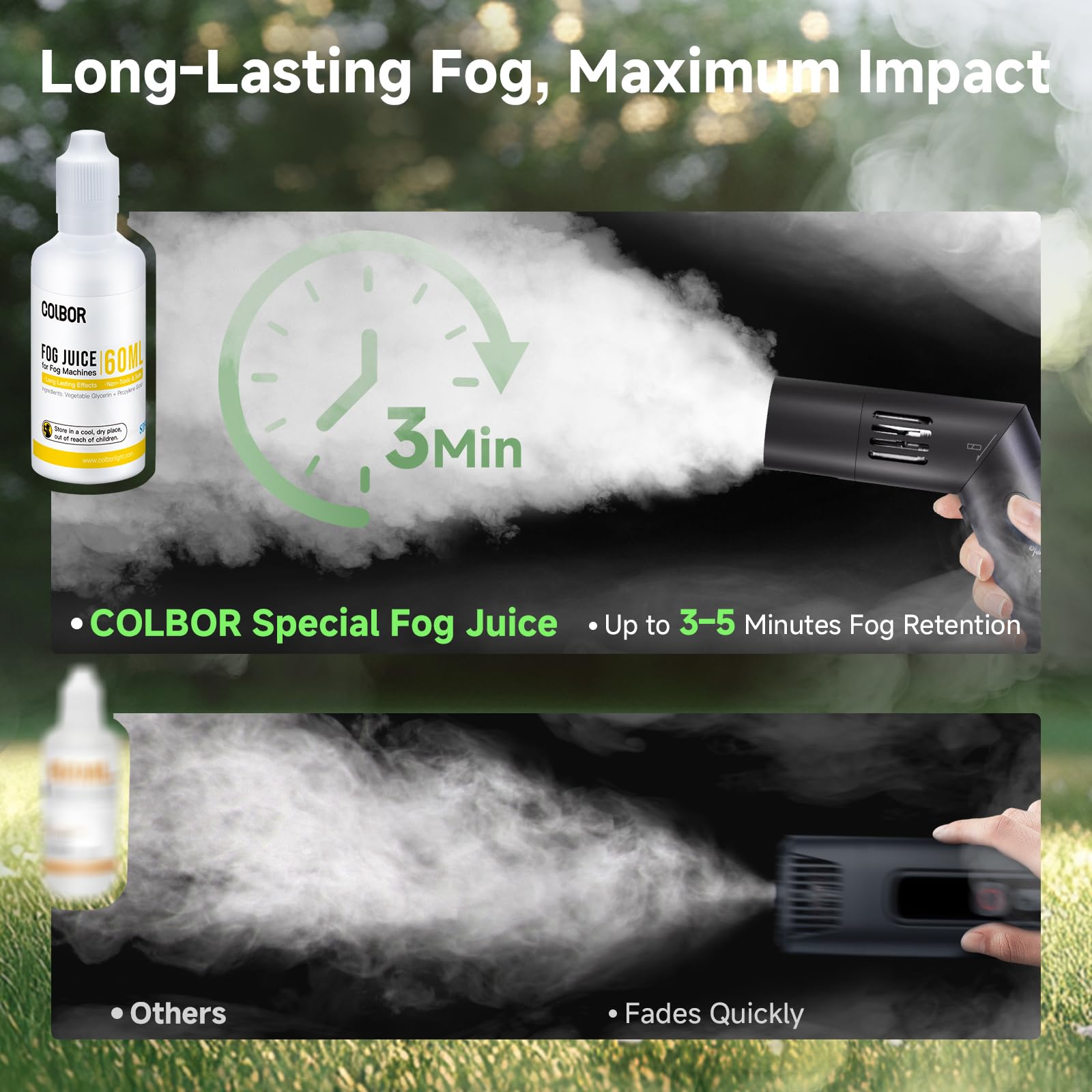 COLBOR Fog Juice High Density Odorless Vegetable Glycerin Based Fog Liquid for COLBOR Fog Machine CF3/CF5 - Image 3