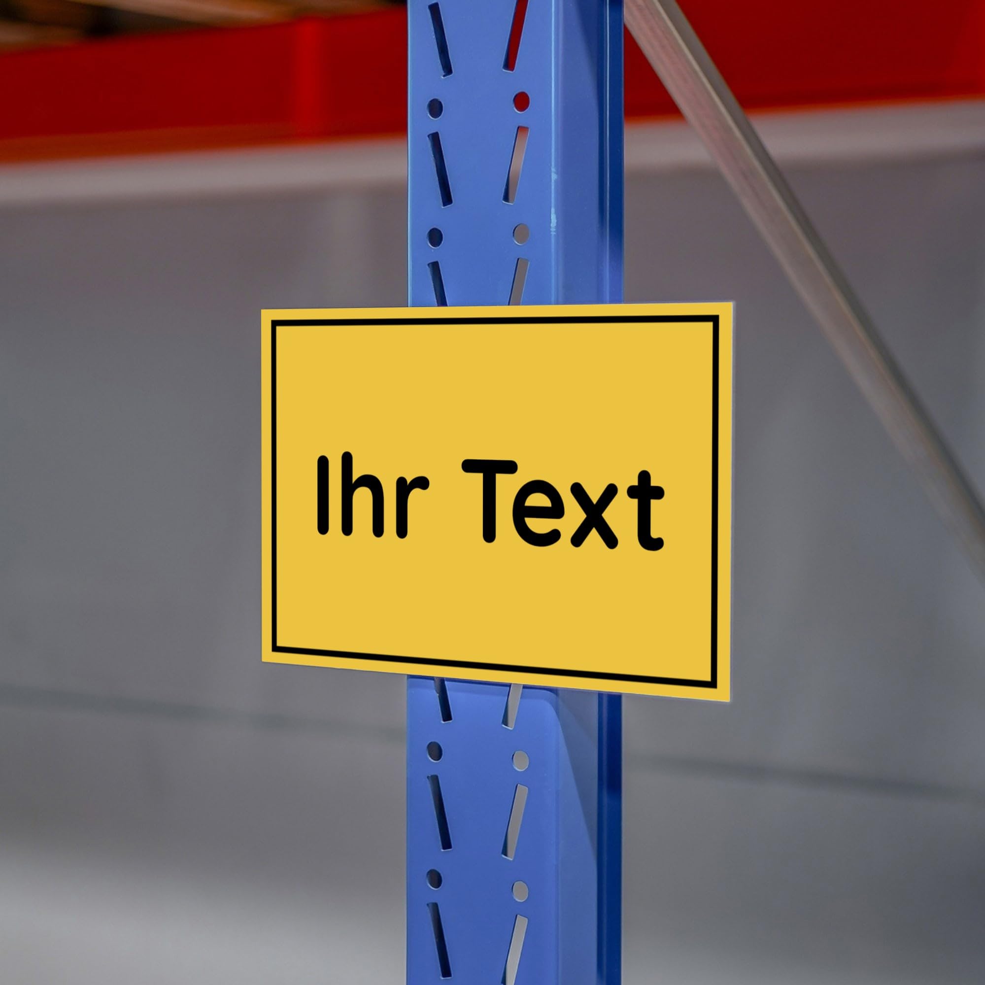 Schild mit Wunschtext selber gestalten – Alu-Schild für Privatgrundstück, Privatparkplatz, Baustelle, etc. – wetterfestes Alu-Verbund Hinweisschild (300 x 200 x 4 mm | Signalgelb)