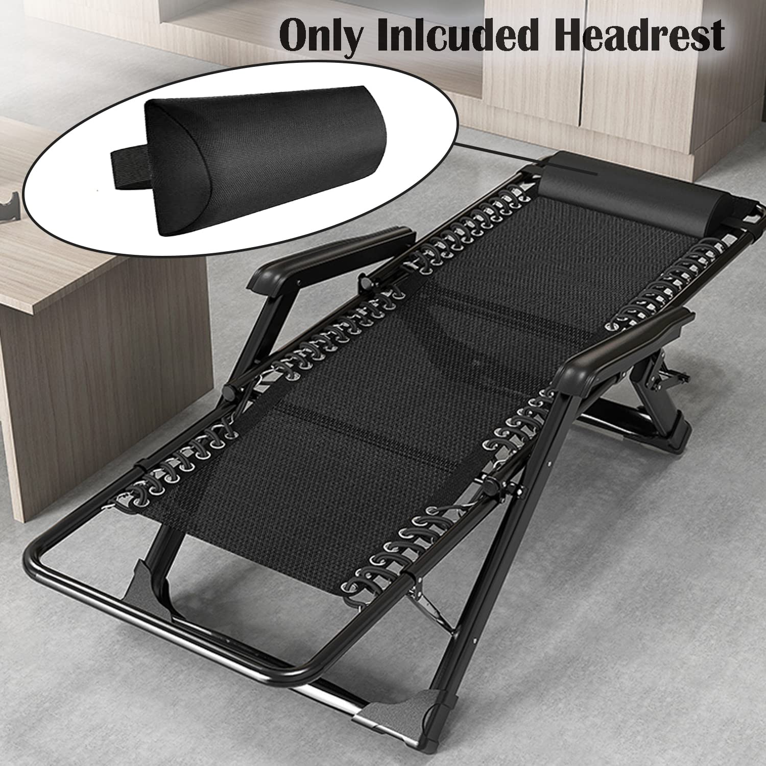 Almohada para la cabeza para silla de gravedad cero, silla reclinable, cojín grande de gravedad cero con banda elástica ajustable, almohada reclinable suave para interiores y exteriores 2