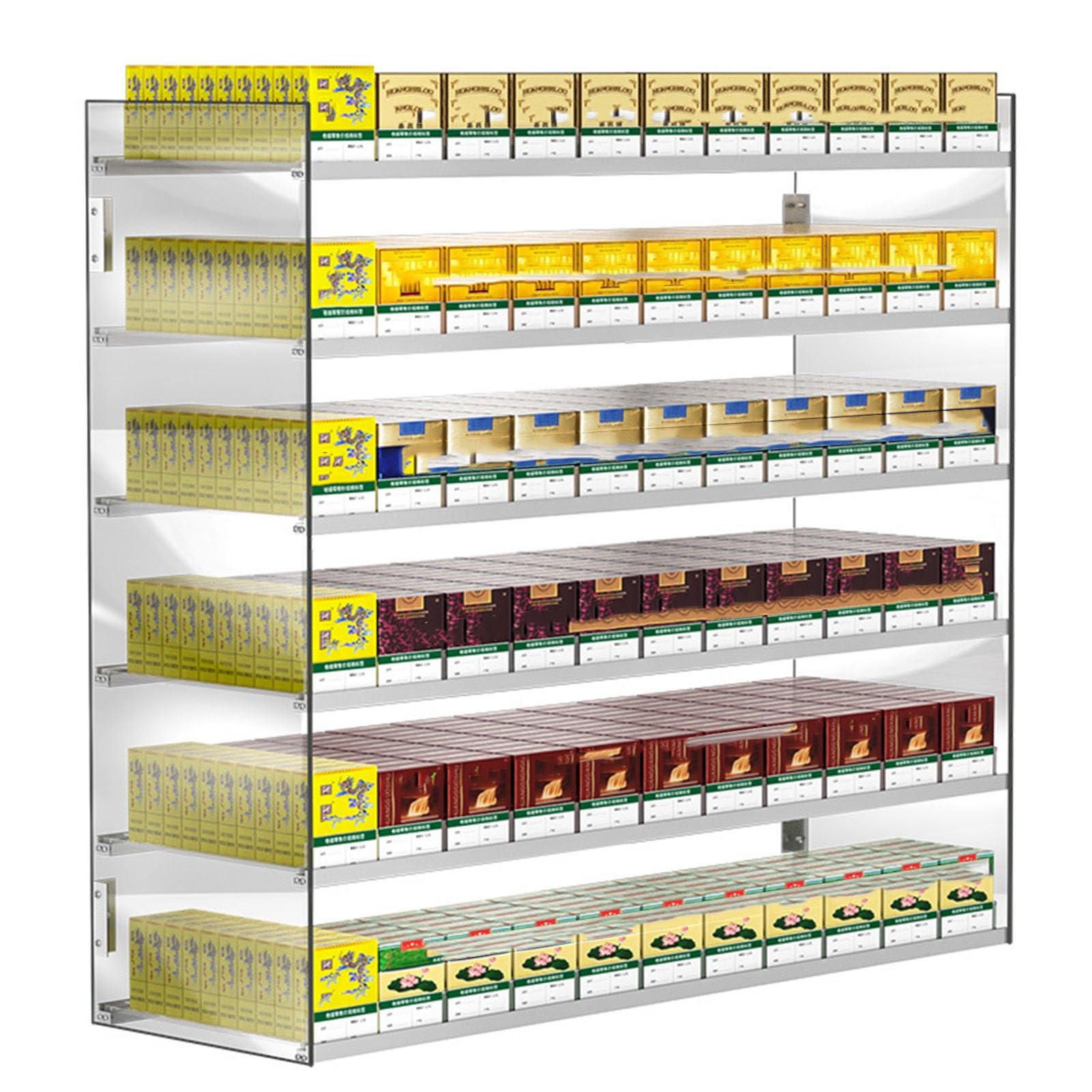 Vitrina para cigarrillos expositor organizador minorista de 6 niveles para estancos modernos