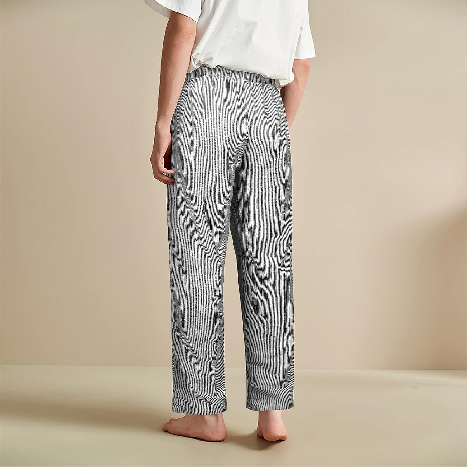 Natural Feelings Men's Woven Sleep Pajama Pant Men Flannel Pajama Pants Cotton Sleep Pant Lounge Sleepwear Pants with Pockets