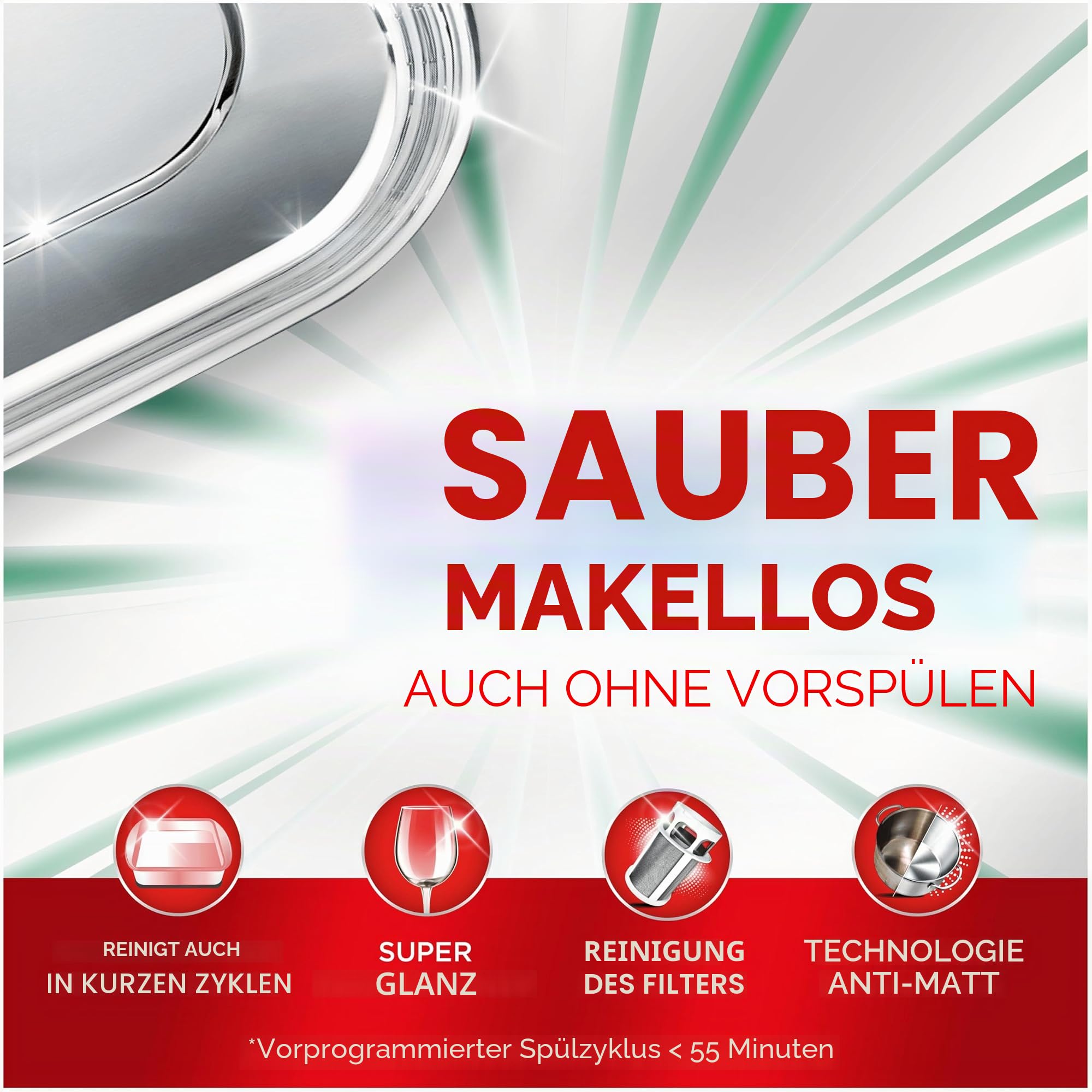 Fairy Platinum Plus Complete All-In-1 Spülmaschinentabs Bulk, 125 Tabletten Zitrone, mit Anti-Stumpf-Technologie & Klarspüler-Wirkung, effektiv in kurzen Zyklen (Verpackung kann variieren)