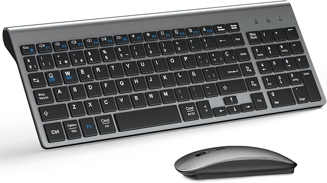 Combo Teclado y Ratón Inalámbrico Ultradelgado Doble Sistema