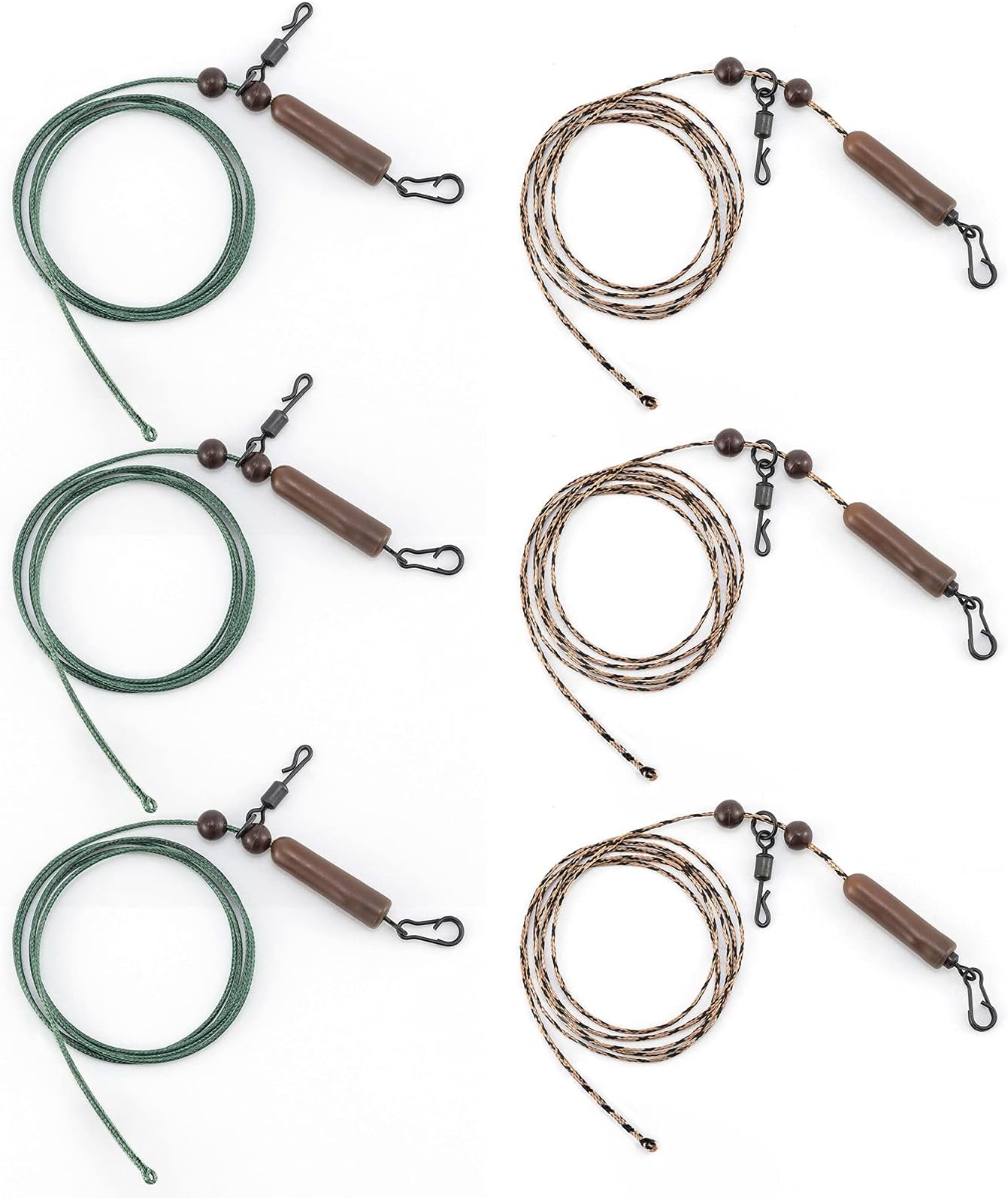 Alwonder 6 x Helicopter Rigs 78/75cm for Carp Fishing Rigs Pre-rigged Anti Tangle Chod Rigs Set up Carp Fishing Tackle Accessories Ready Tied Leadcore Leaders for Long Casts and Weedy or Silty Bottoms