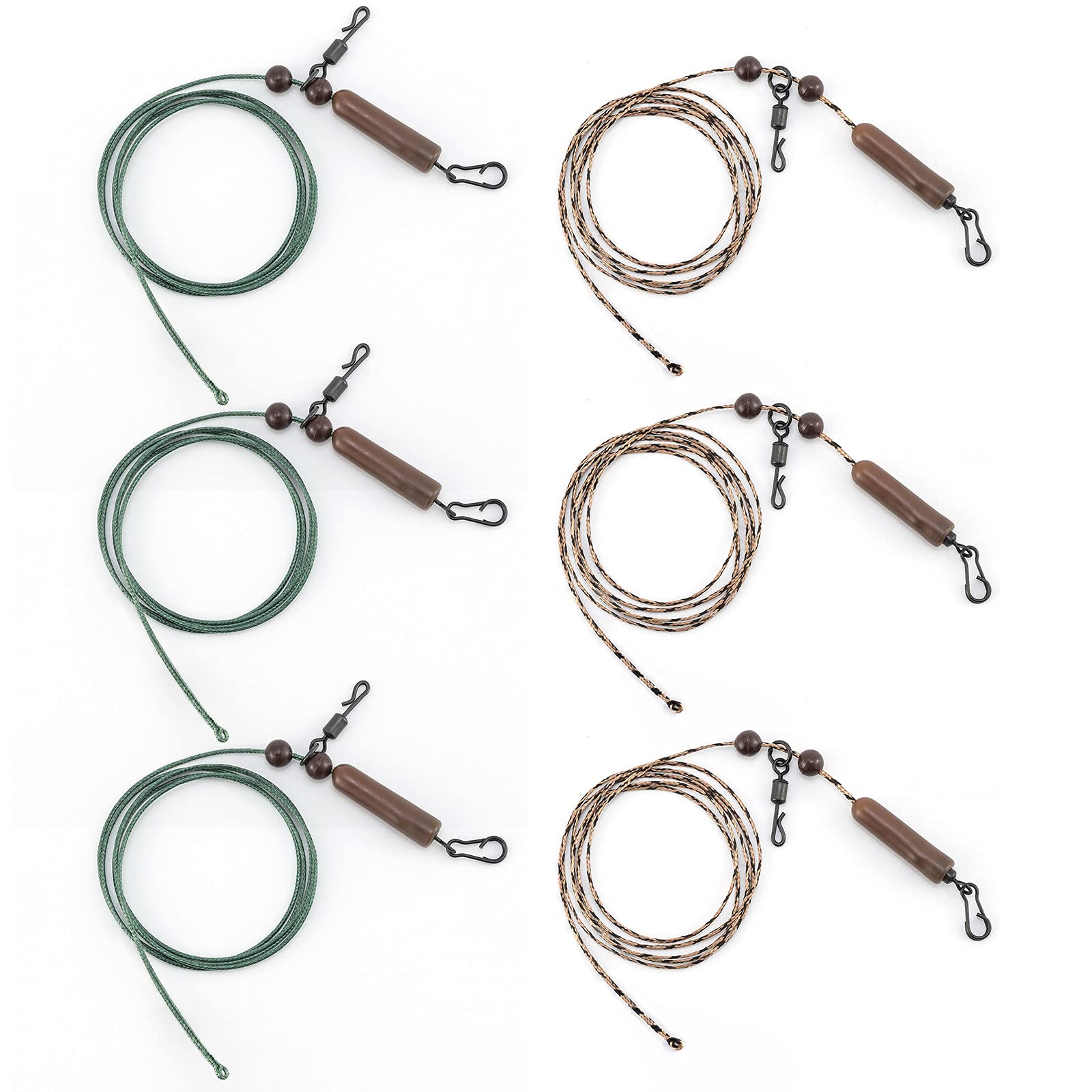 Alwonder 6 x Helicopter Rigs 78/75cm for Carp Fishing Rigs Pre-rigged Anti Tangle Chod Rigs Set up Carp Fishing Tackle Accessories Ready Tied Leadcore Leaders for Long Casts and Weedy or Silty Bottoms