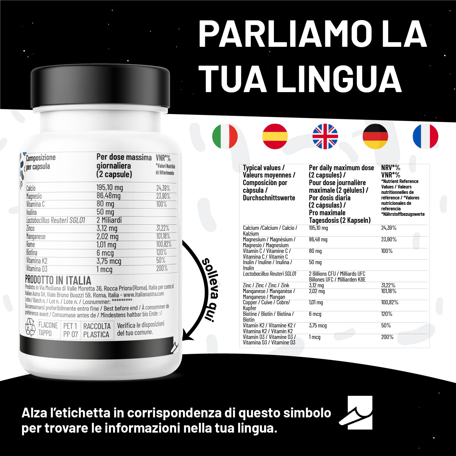 DALLE RICERCATRICI PER LE DONNE, Probiotici Donna Flora Intima, Gonfiore Addominale, Colon Irritabile, Candida, Cistite e Vaginosi, Fermenti Lattici Donna Intimo, Enzimi Digestivi - 60 Capsule 2 Mesi