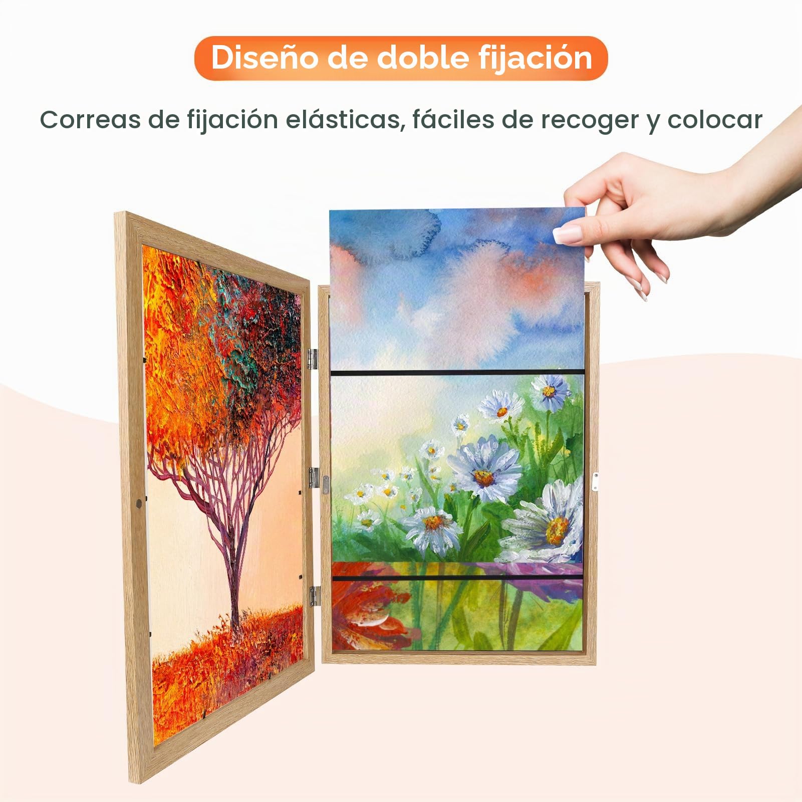 Marco de Fotos A3 con Apertura Frontal, 34 x 46 cm, Marco Plegable para Niños, Arte, Escuela, Proyectos, Oficina y Hogar (A3-3)