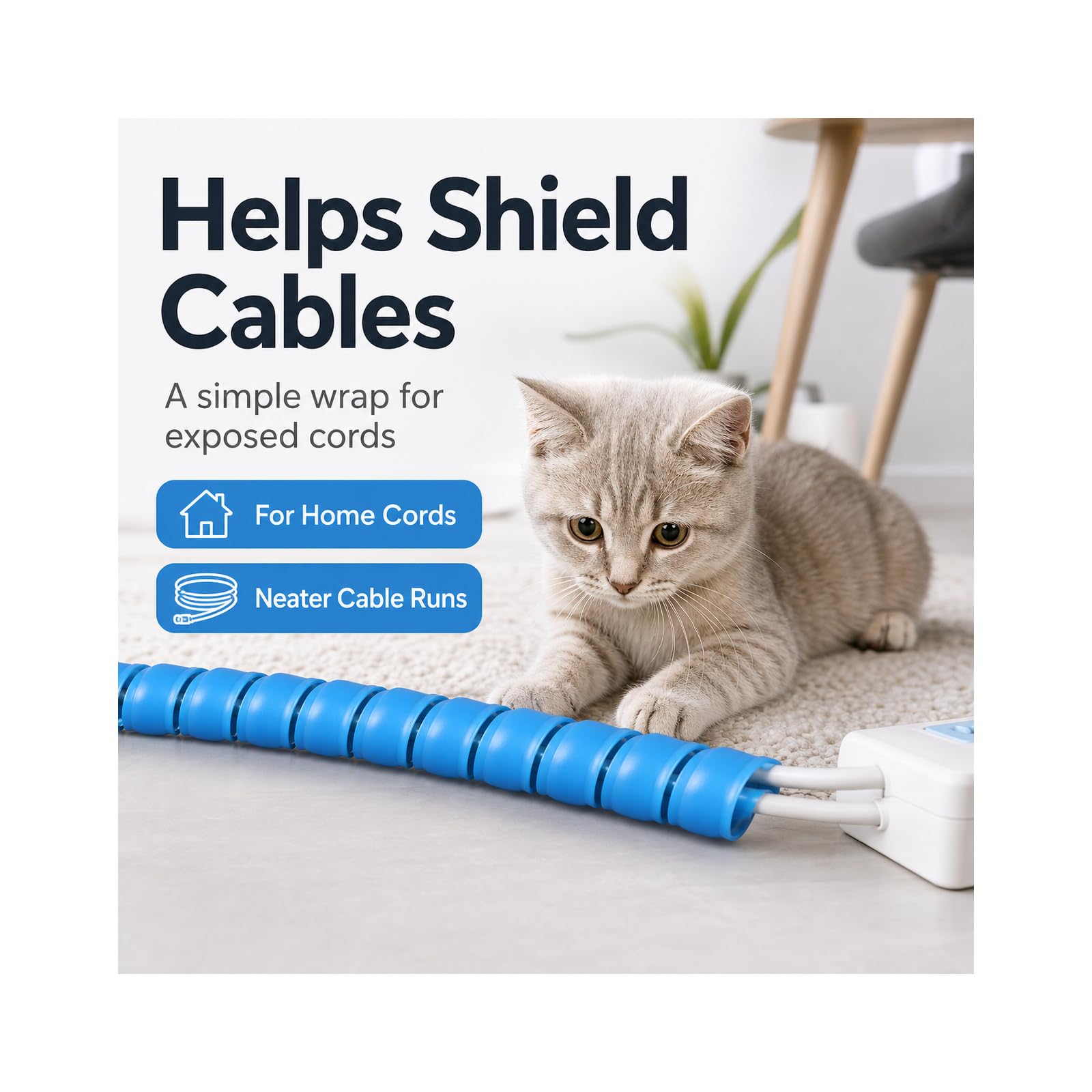 Protector De Cables Organizador,Manguera De Cable En Espiral,Envoltura Cable Espiral,Resistente Al Desgaste,A Prueba De Polvo,para Hogares,Oficinas O Locales De Ocio