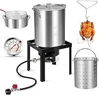Vista 13 de OT18 Freidora Profunda de Propano con Olla de Freidora Profunda Cuadrada de 18Qt – Olla de Aluminio de Alta Calidad con Canasta Coladora para Freír