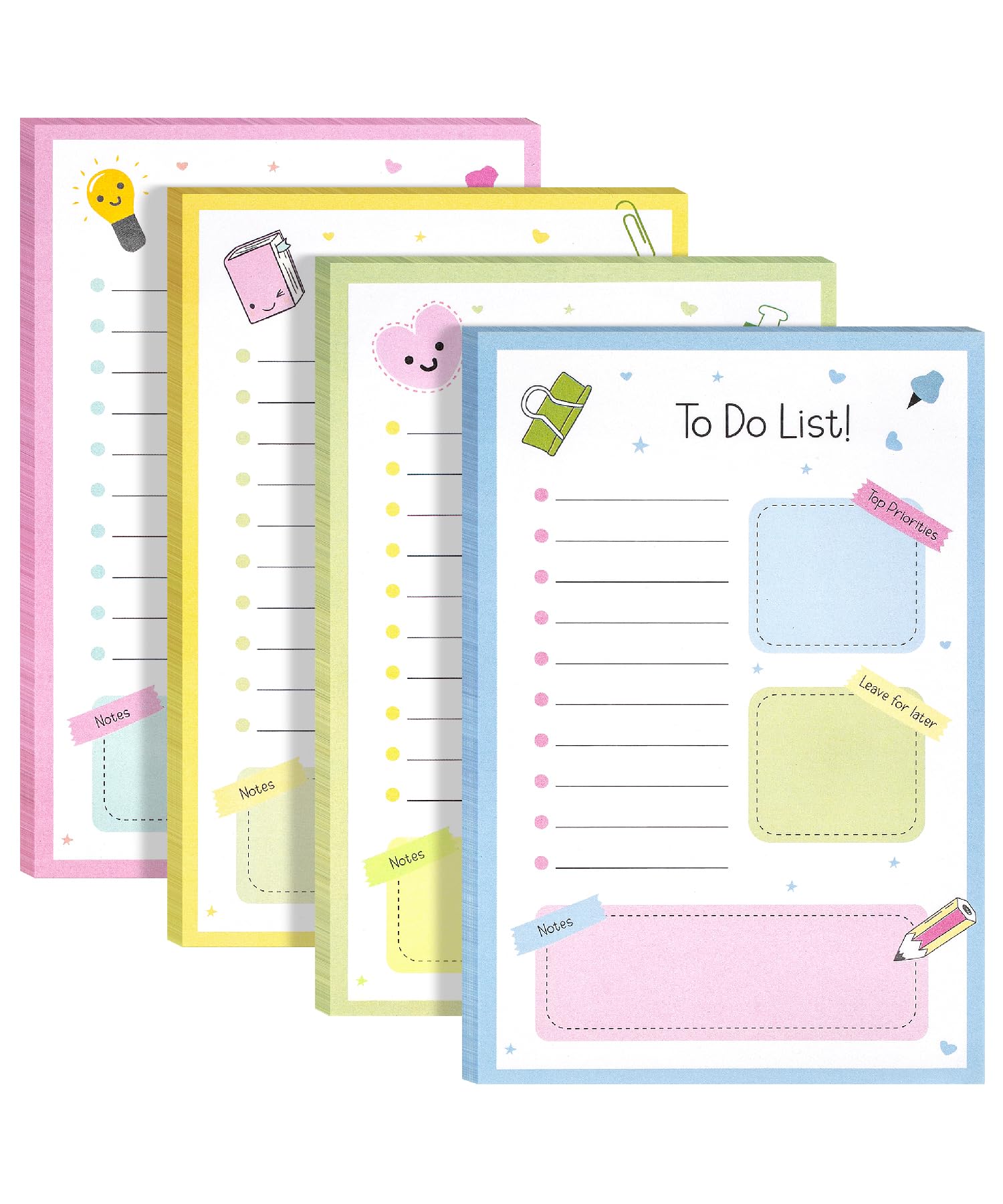 Mr. Pen- to Do List Sticky Notes, 4"x6", 4 Pads, 200 Sheets, School Style, to Do List Notepad, Lined Sticky Notes, to Do List Planner, Daily to Do List Notepad, to Do Notepad, Todo List Notepad