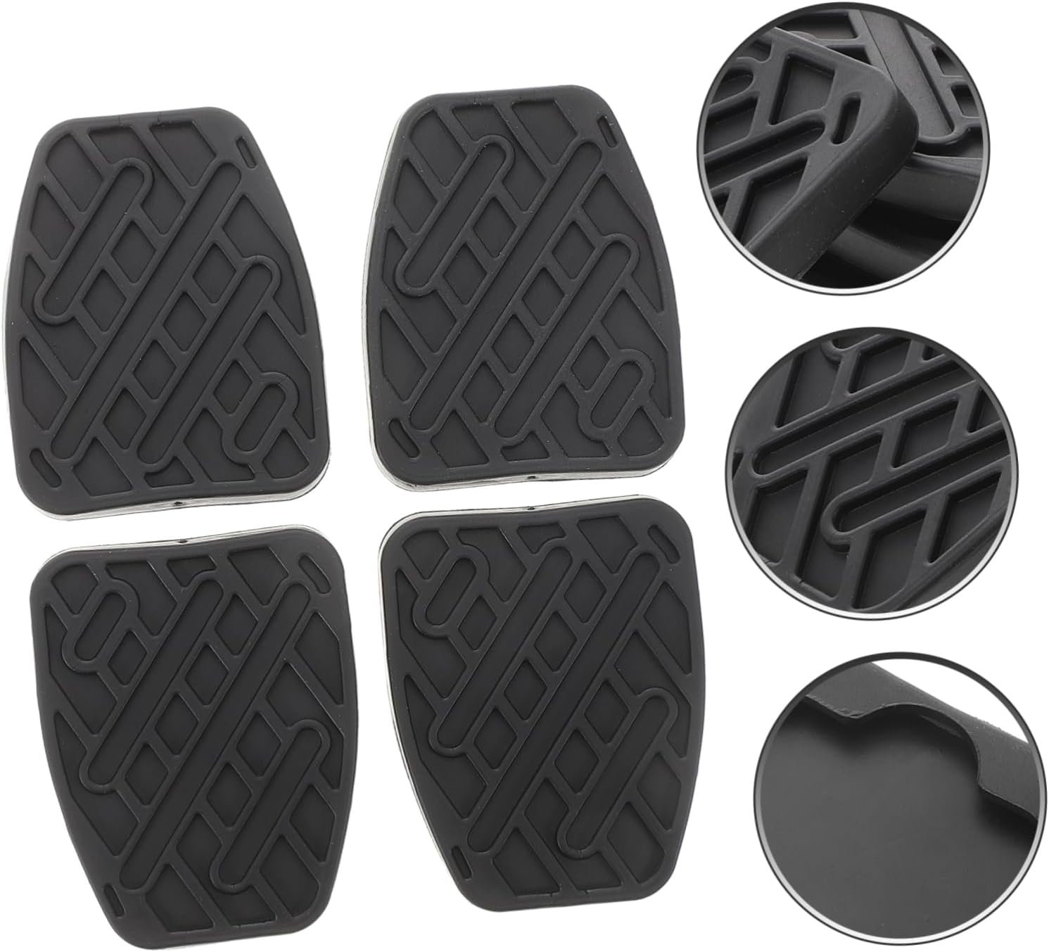 4pcs Car Pedal Covers Rubber Clutch Pedal Pads for Auto Parts Easy Install Enhanced Safety Non-Slip Design