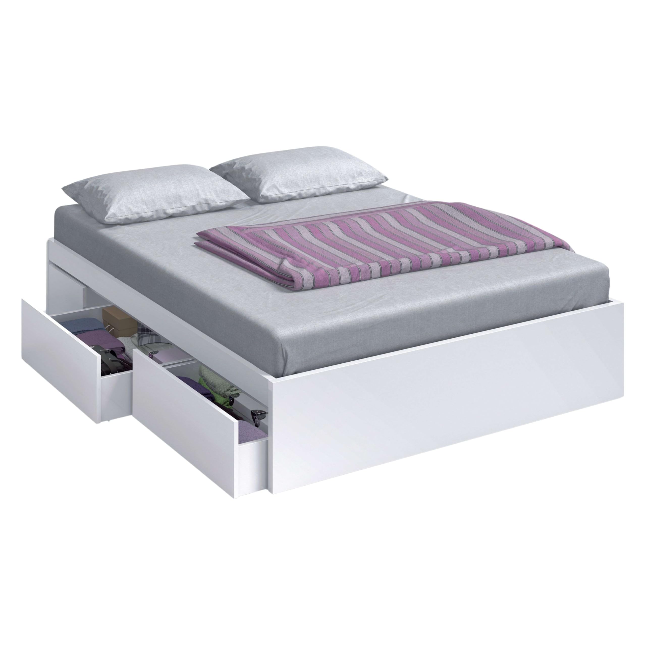 Pack Muebles Dormitorio Matrimonio Completo Estilo Nórdico Color Roble Natur y Blanco Mate