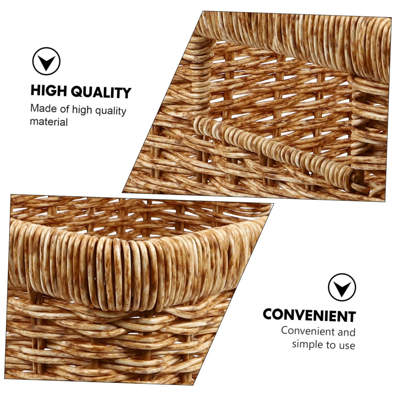 MAGICLULU Cesta de Almacenamiento de Plástico, Cesta para Ropa Sucia, Gran Capacidad, 34cm, Marrón, Adecuado para Lavandería y Cocina