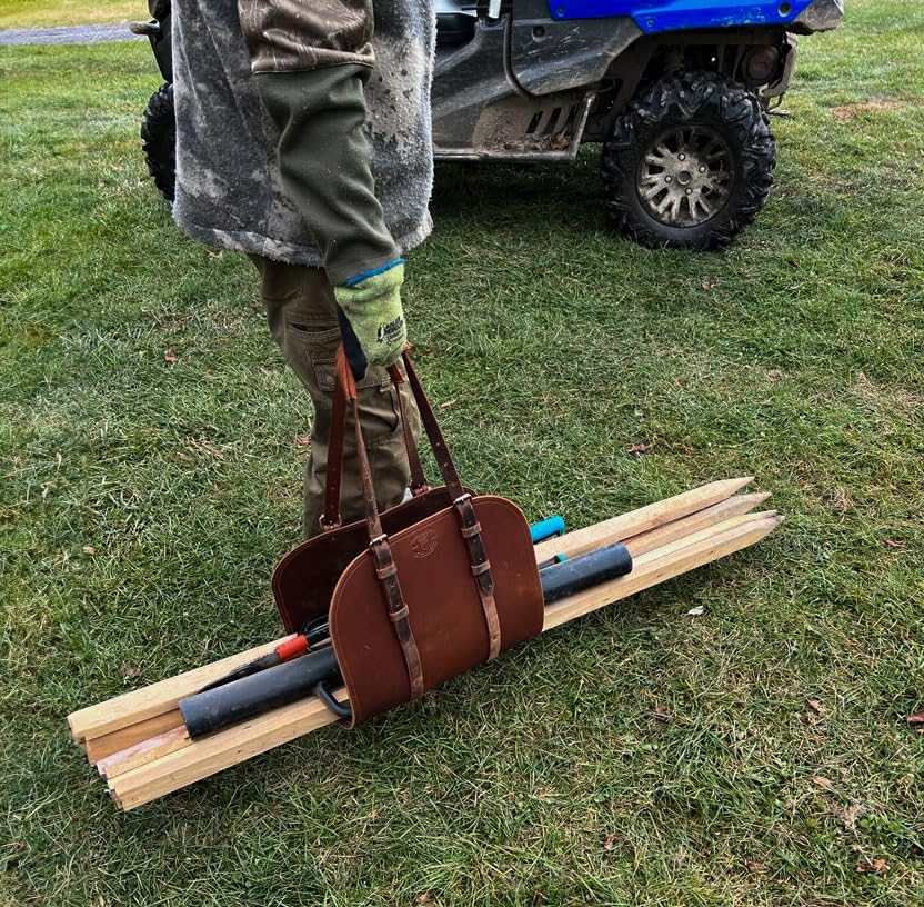 Woodman's Pal Premium Buffalo Leather Log Carrier, Luxury Handcrafted Firewood Carrier, Heavy-Duty Firewood Bag for Wood Carrying, Made in USA - Ideal for Outdoors and Camping - Image 8