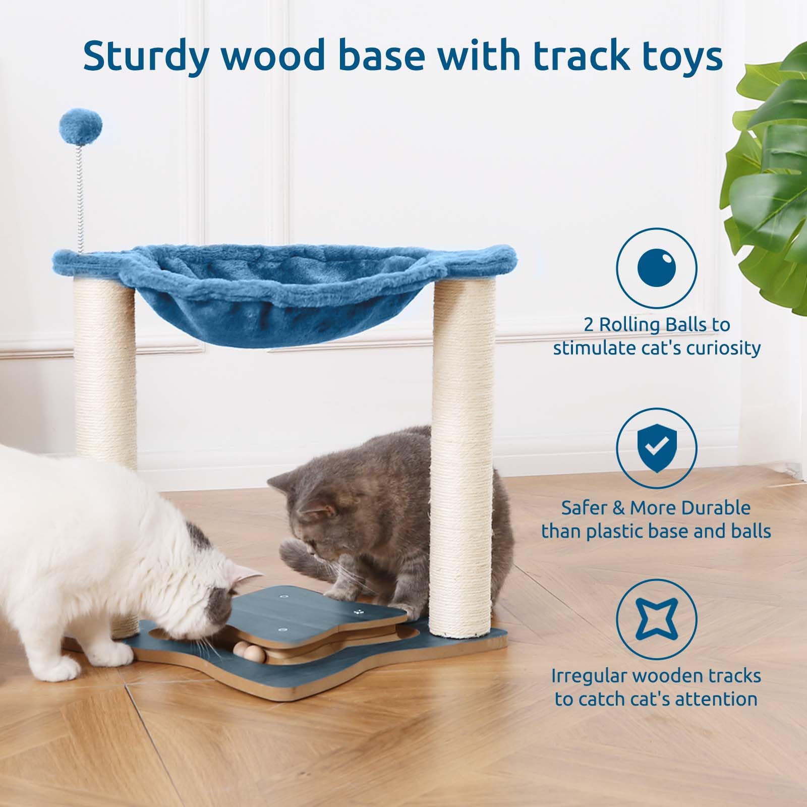 Hoher Kratzbaum Für Katzen – 84 Cm Mit Sisal, Spielbällen & Kugelbahn