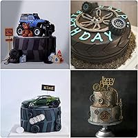 Vista 9 de Zixiang Molde redondo 3D para fondant, molde de silicona con forma de rueda de camión para decoración de pasteles, decoración de cupcakes, arcilla