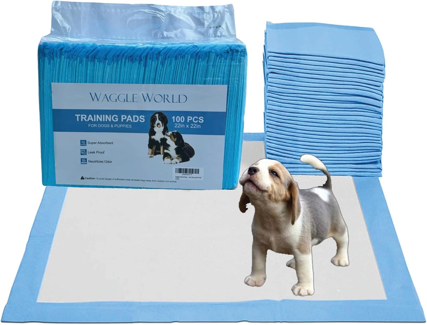Potty Training Pads for Dogs - Quick Absorb, 22" x 22" Pee Pads, 100 Count, Leak Proof