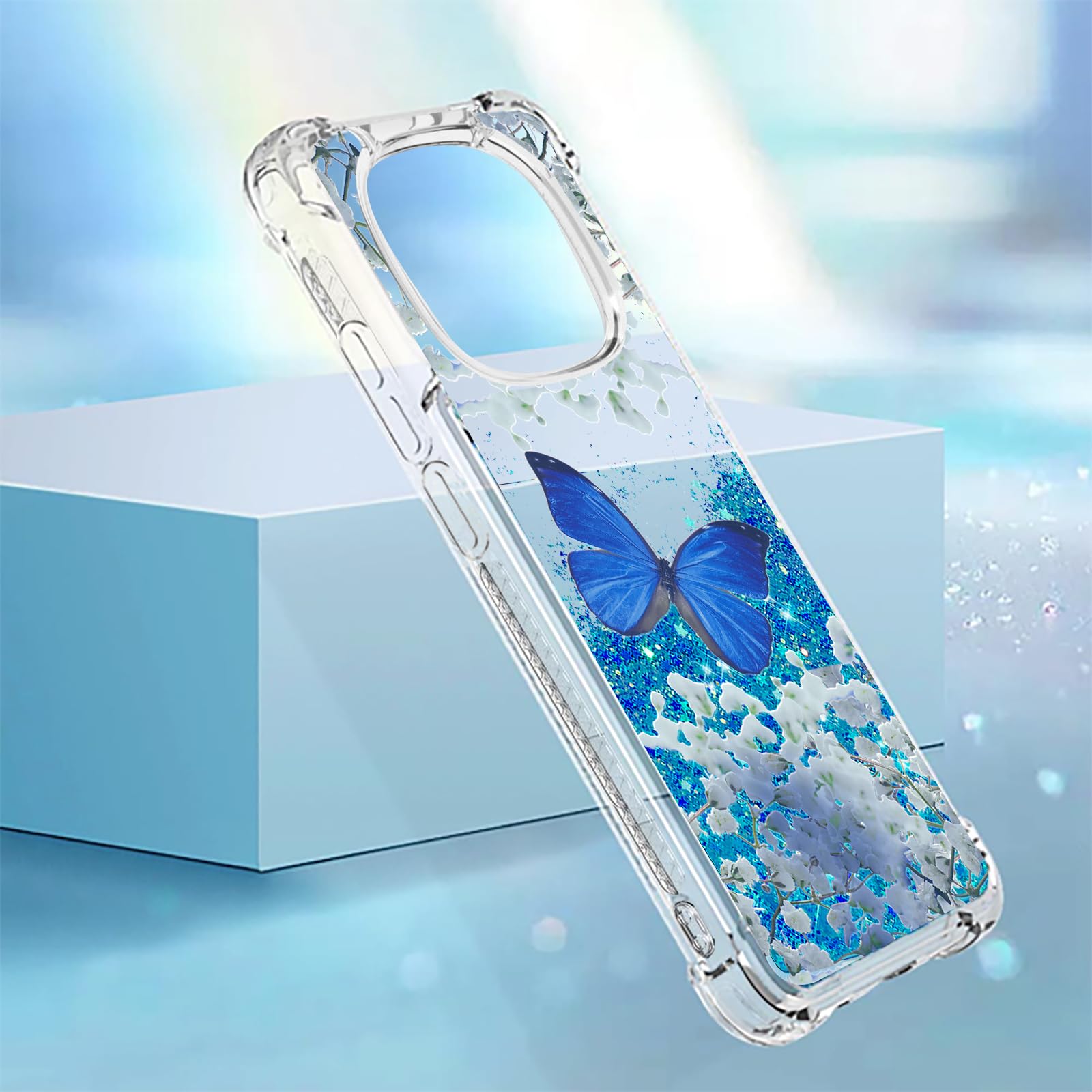Cover Brillantini con Cordino per Xiaomi Redmi Note 14 Pro 5G,[DIY Supporto] Custodia Trasparente Antiurto Silicone TPU con Laccio Tracolla Supporto Case ,Cover con Collana per Redmi Note 14 Pro 5G