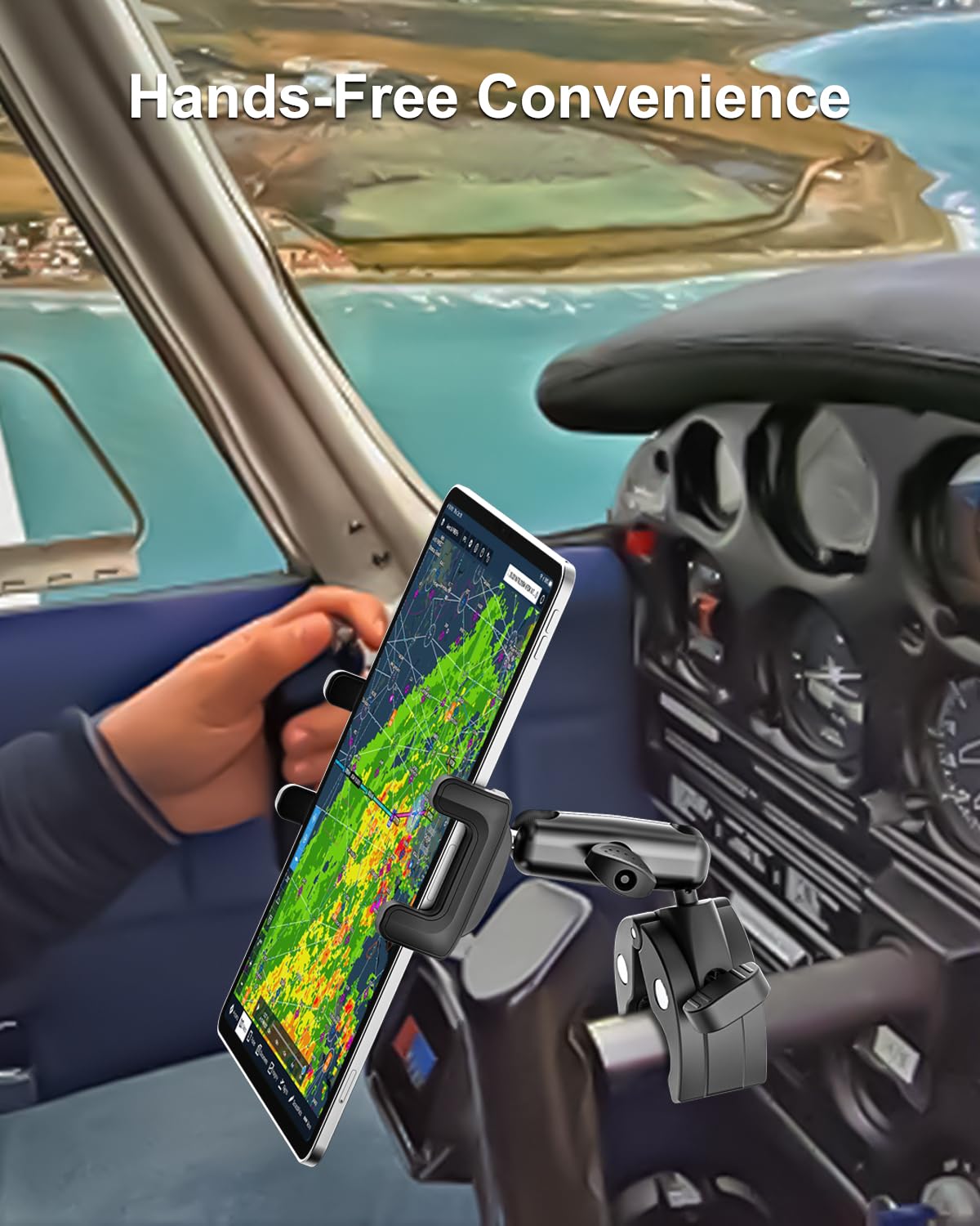 Soporte Tablet Yoke, Soporte Flight Yoke para iPad, Robusto y Estable, 360° Rotación, Porta Tableta Avion para Manillar para iPad Mini Air Pro 13 12.9 11 9.7, Galaxy tab, iPhone, 4-13"