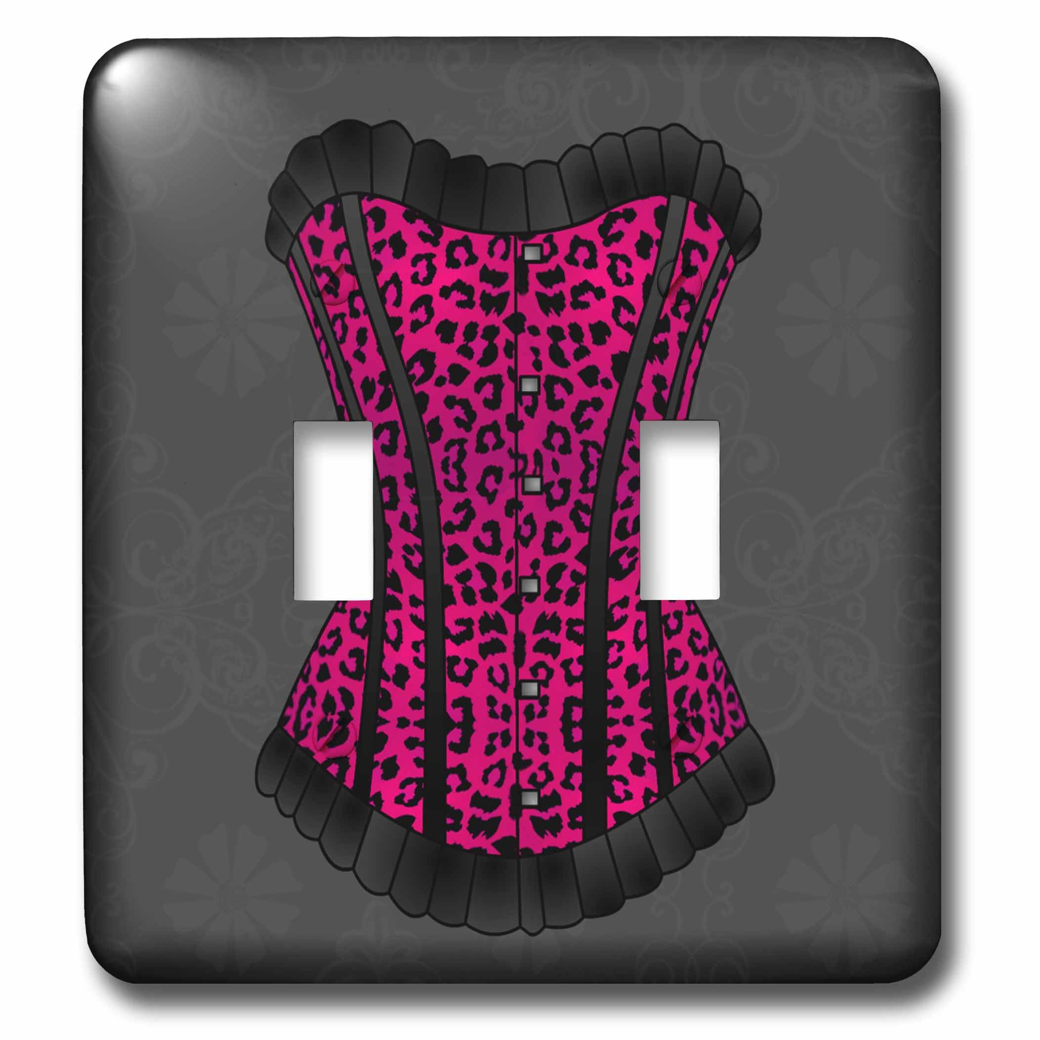 Interrupteur à bascule double motif animal bicolore rose et noir avec finition soignee