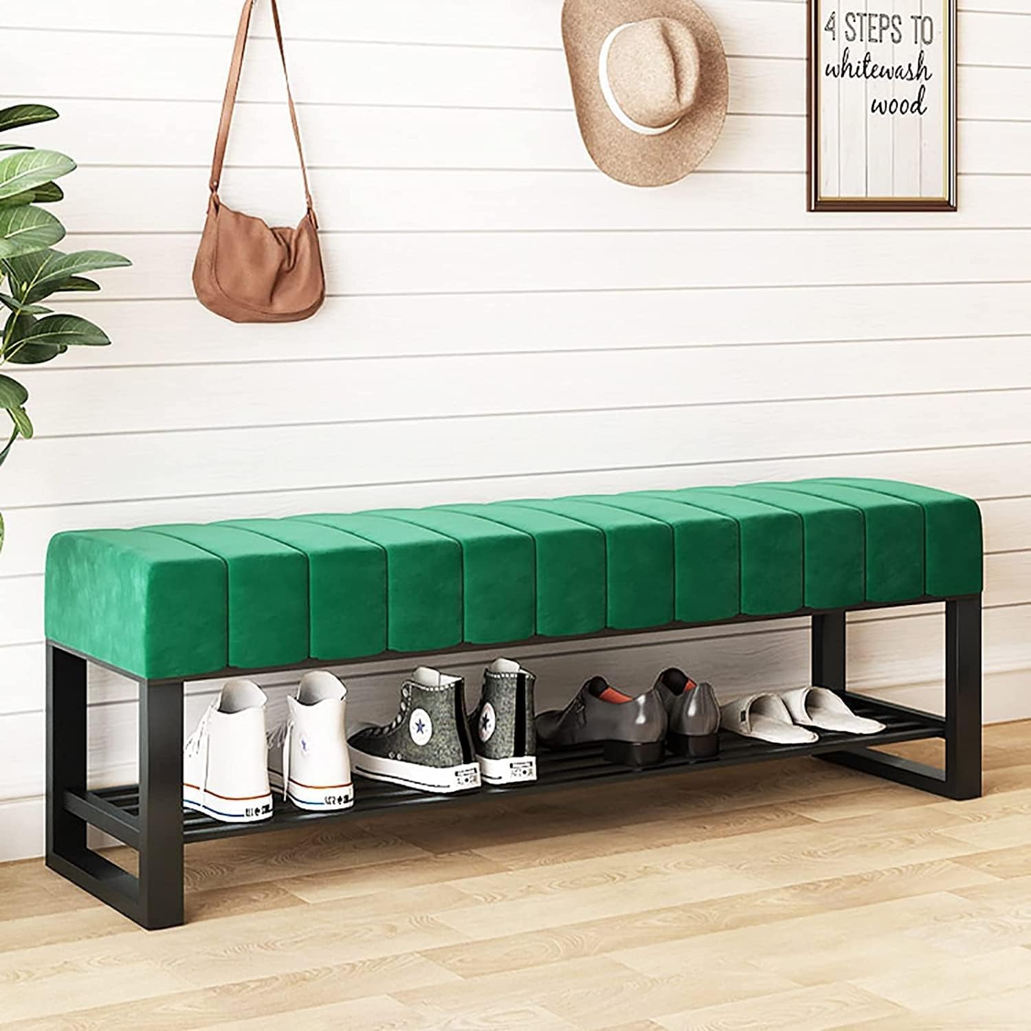 FCXWEVR Sto Footrest Bench Thick Cush Shoe nizer for Bedside Slish Sto Solut Perfect Bedroom Fur for Comfort and nizat
