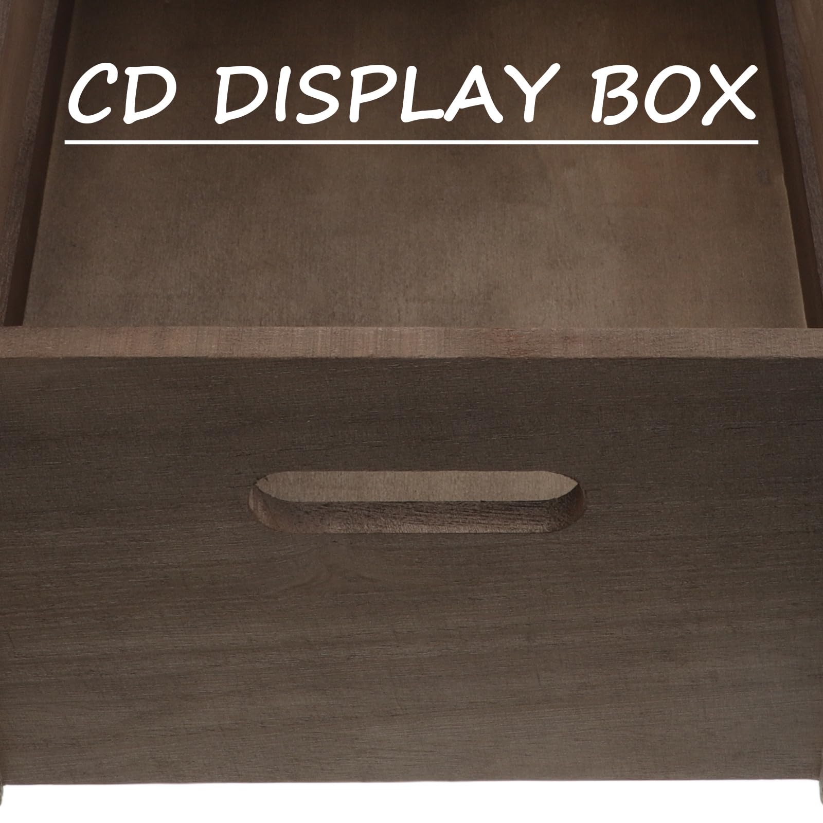 Cassa Porta Dischi in Vinile in Legno con Maniglie 35x25x15cm | Stile Retrò, Robusta Struttura Solida, Uso su Scrivania e Qualsiasi Stanza