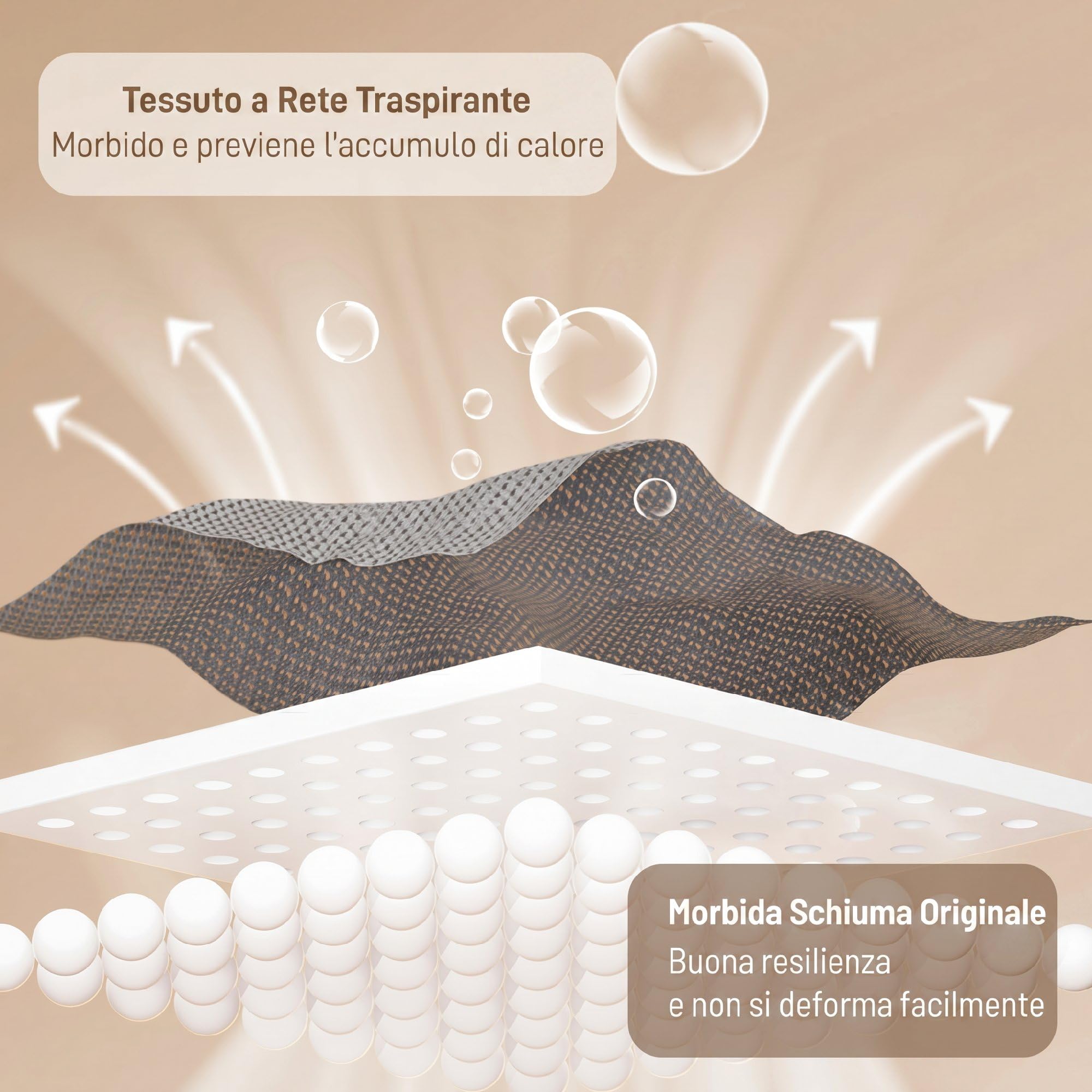 HOMCOM Sedia Ufficio Senza Ruote, in Tessuto Rete Traspirante Grigio Scuro | Sedia per Sala d'Attesa e Sala Conferenze, Supporto per Lombare, Braccioli, Poltrona Ergonomica per Ospiti e Visitatori