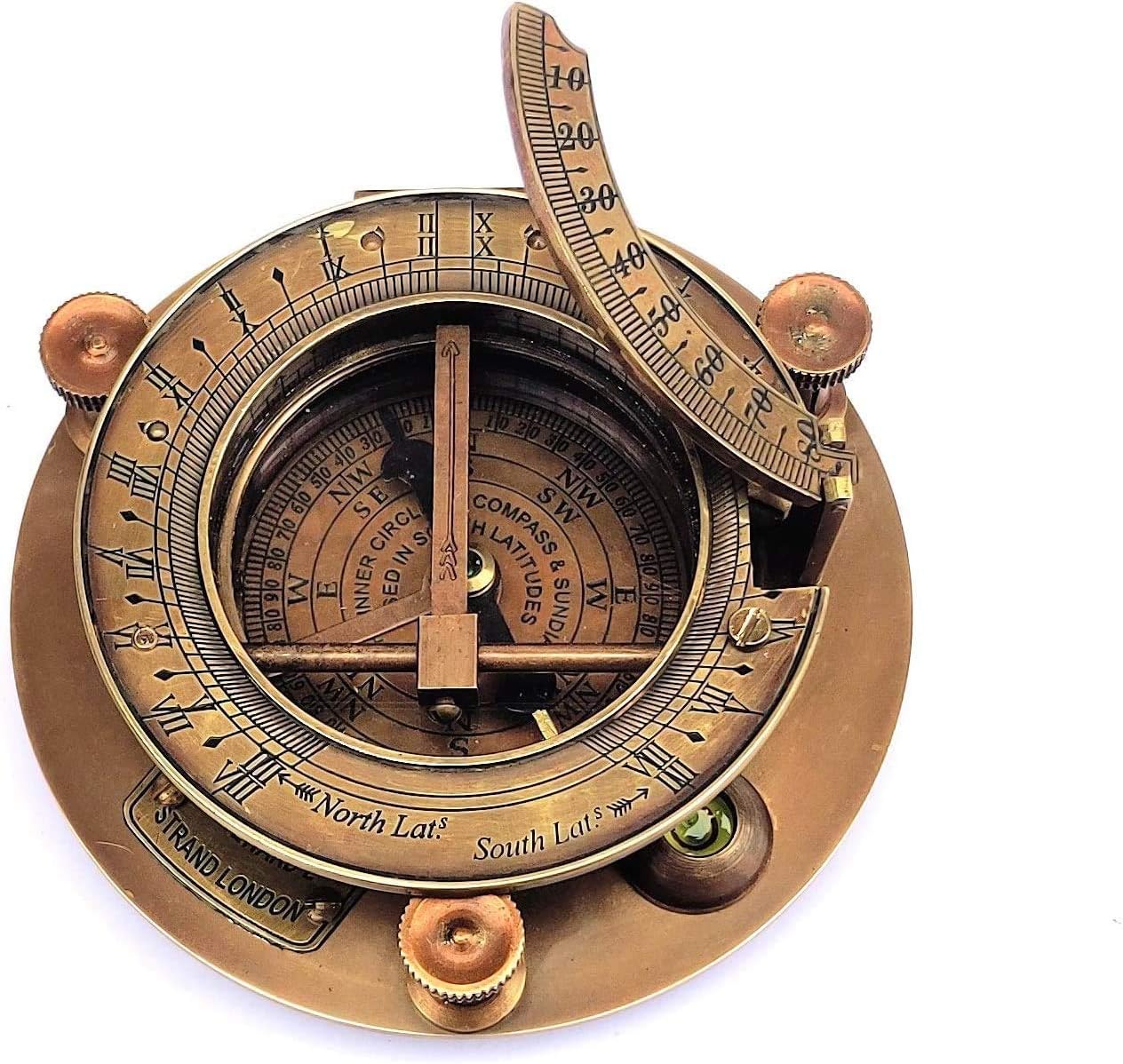 Captain's Brass Sundial Compass 4" - Brass Desk Compasses - Nautical Decor Home Decoration - Executive Promotional Gifts, Farewell Gifts and Business Gifts